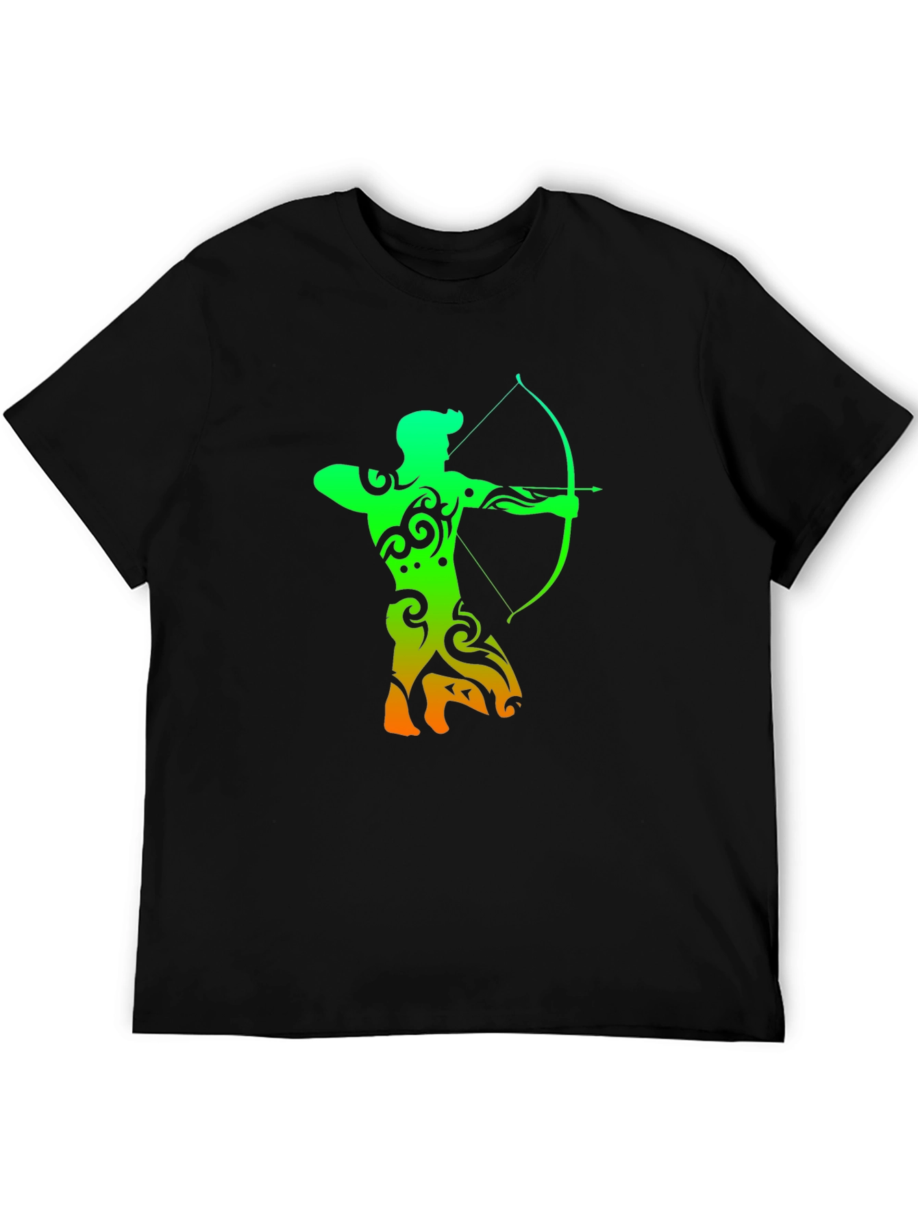 Black Archery Silhouette Graphic T-Shirt - Cool Archer Design view 5