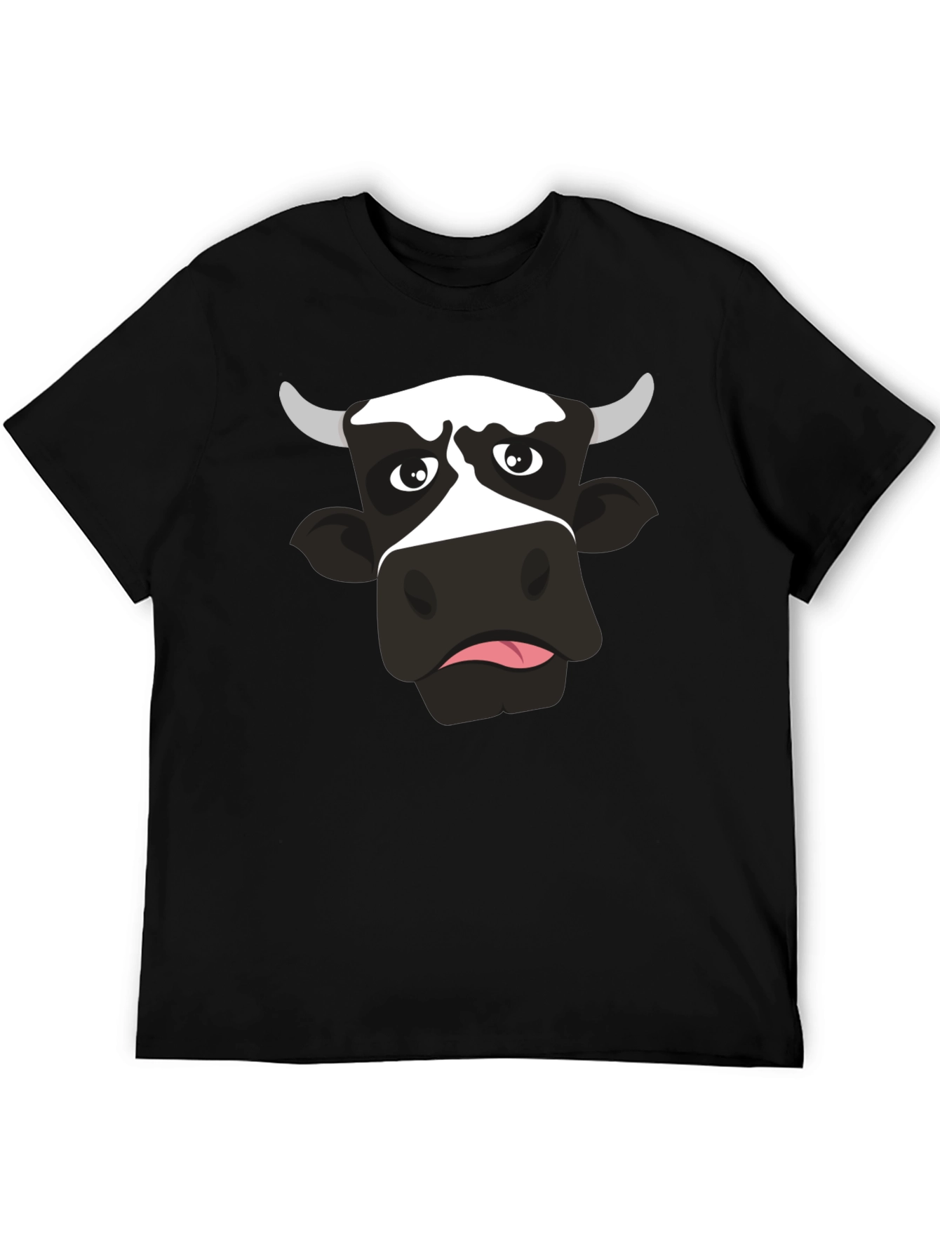 Funny Cow Graphic Print Black T-Shirt - 5