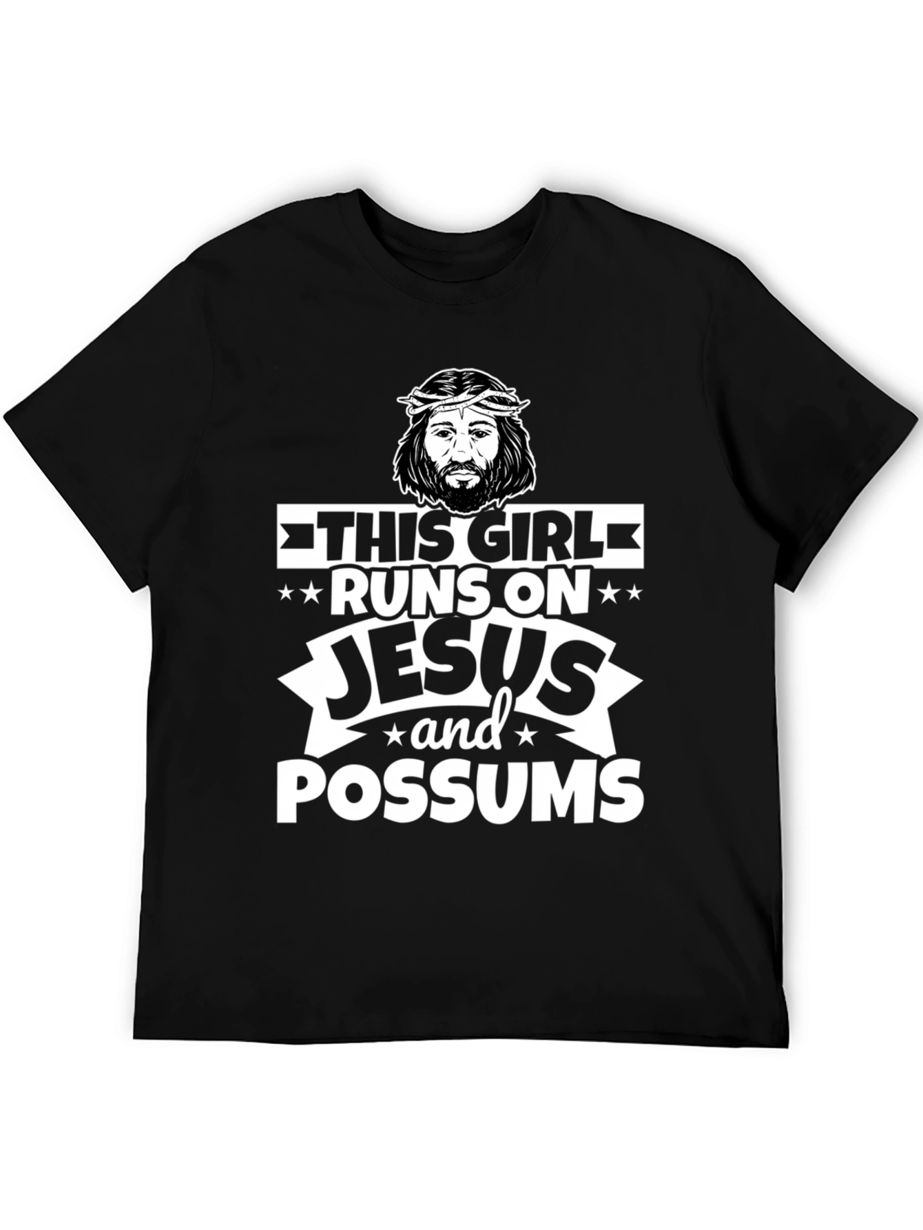 Black Runs on Jesus and Possums Black T-Shirt view 5