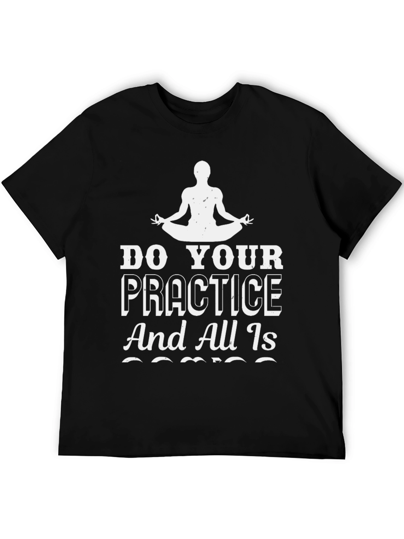 Black Yoga Practice T-Shirt - Zen and Mindfulness Tee view 5