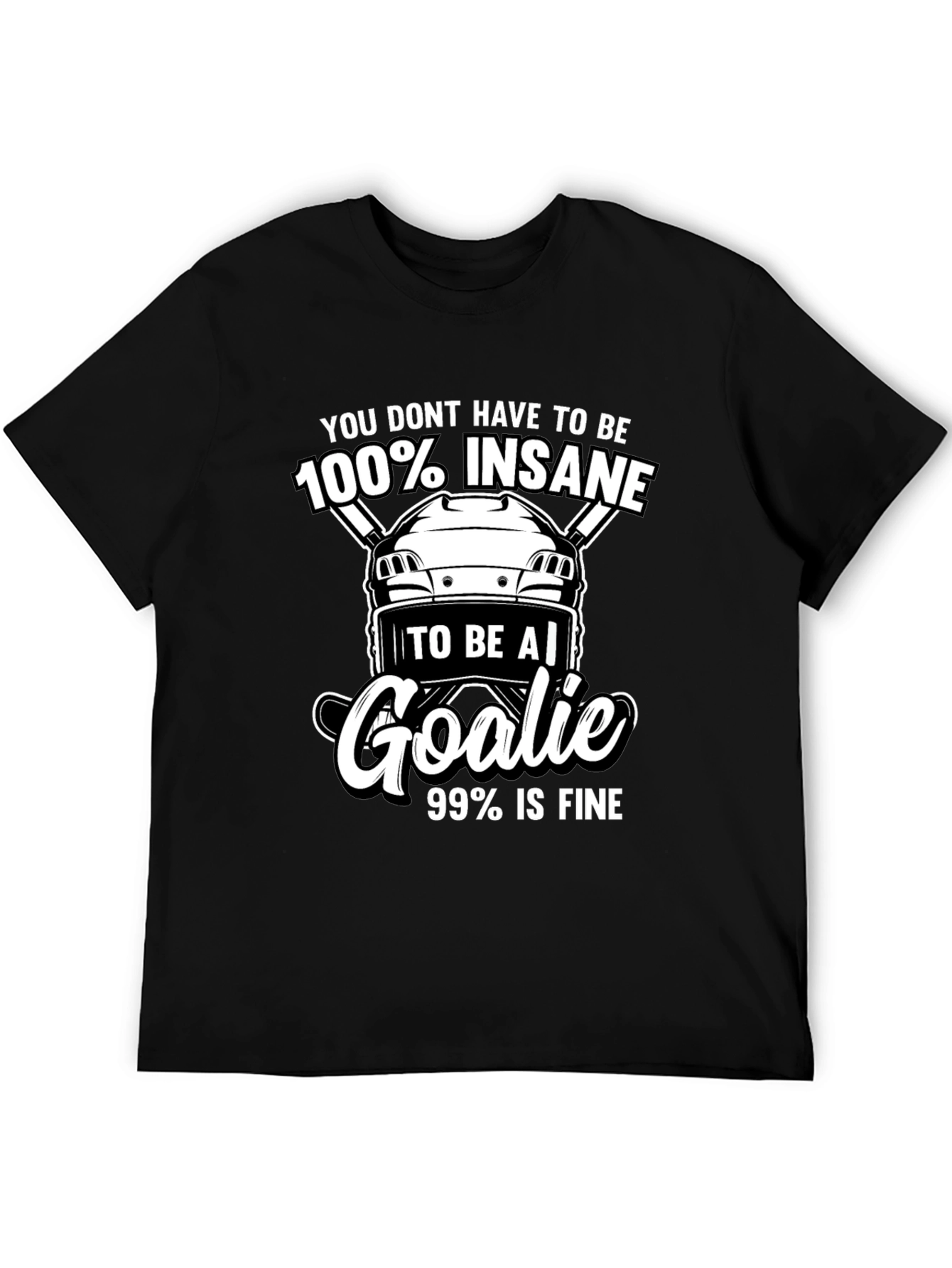 Black Hockey Goalie T-Shirt - Insane Goalie Tee view 5
