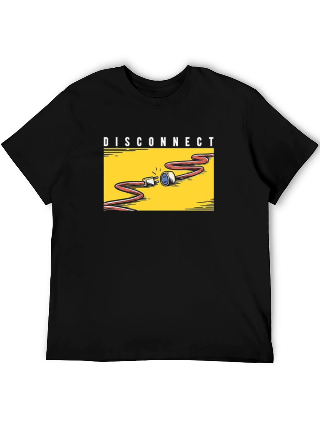 Black Disconnect Graphic Tee - Stylish & Funny  view 5