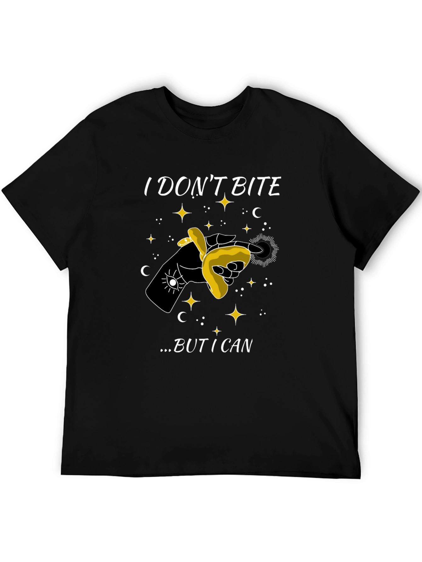 Black I Don't Bite T-Shirt - Funny Graphic Tee view 5