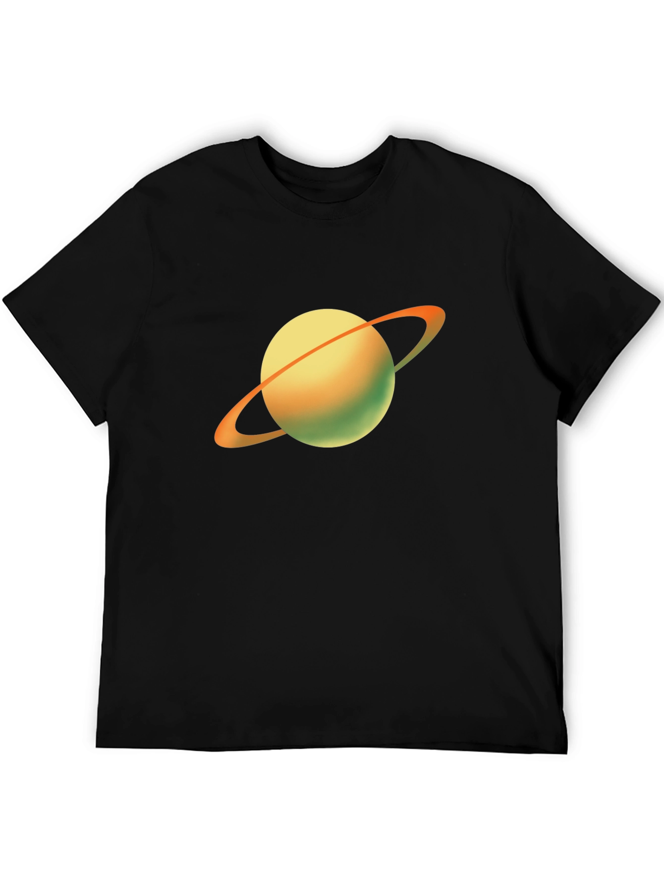 Black Saturn Graphic T-Shirt - Black Cotton Blend view 5