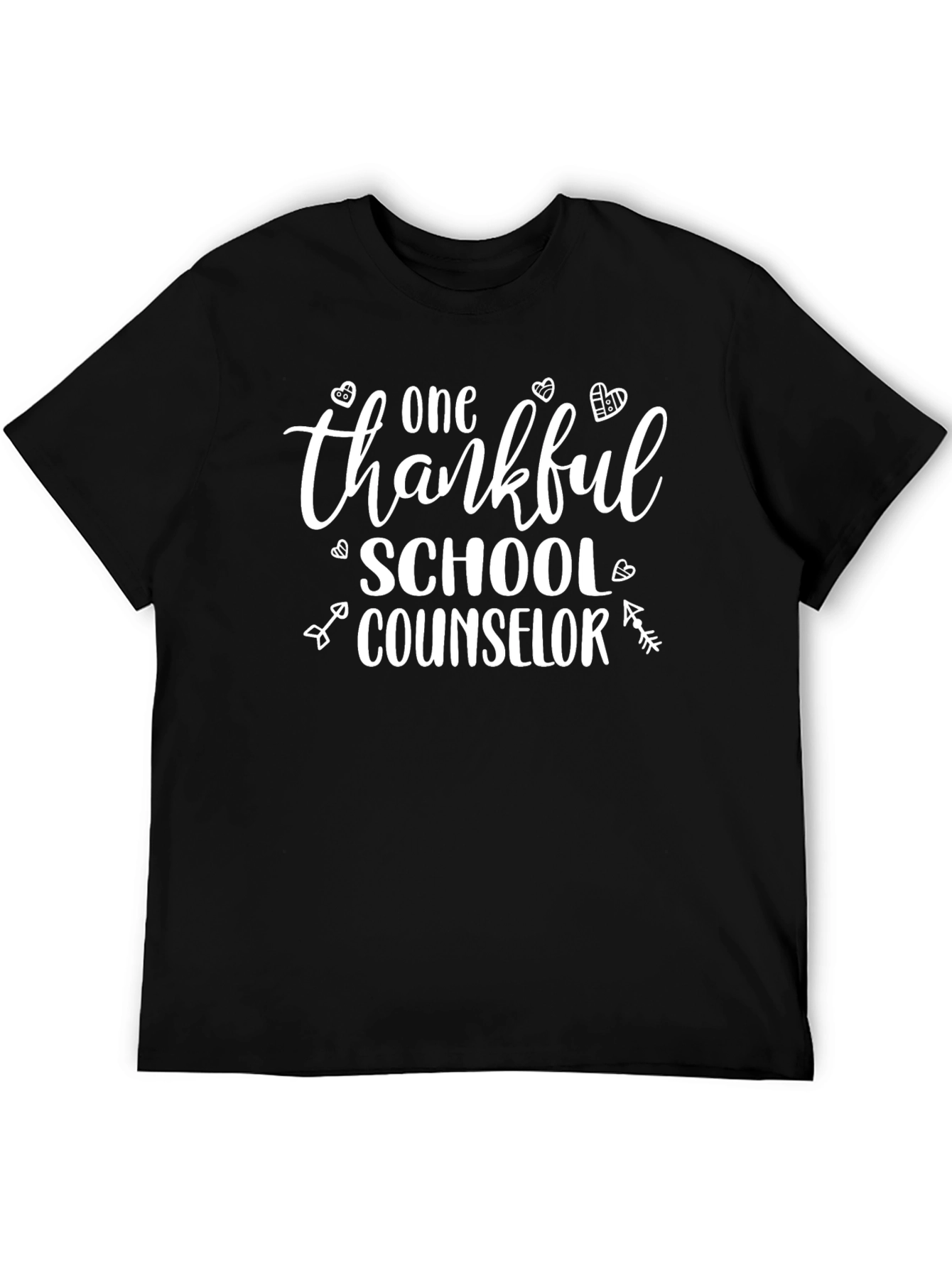 Black Thankful School Counselor Black Tee view 5