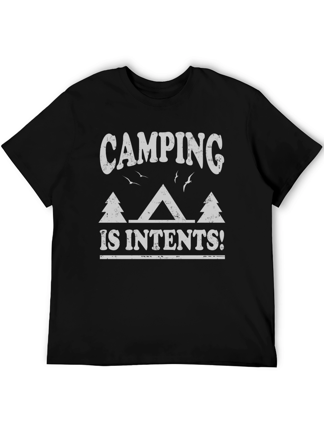 Black Camping is Intents T-Shirt - Nature Lover Tee view 5