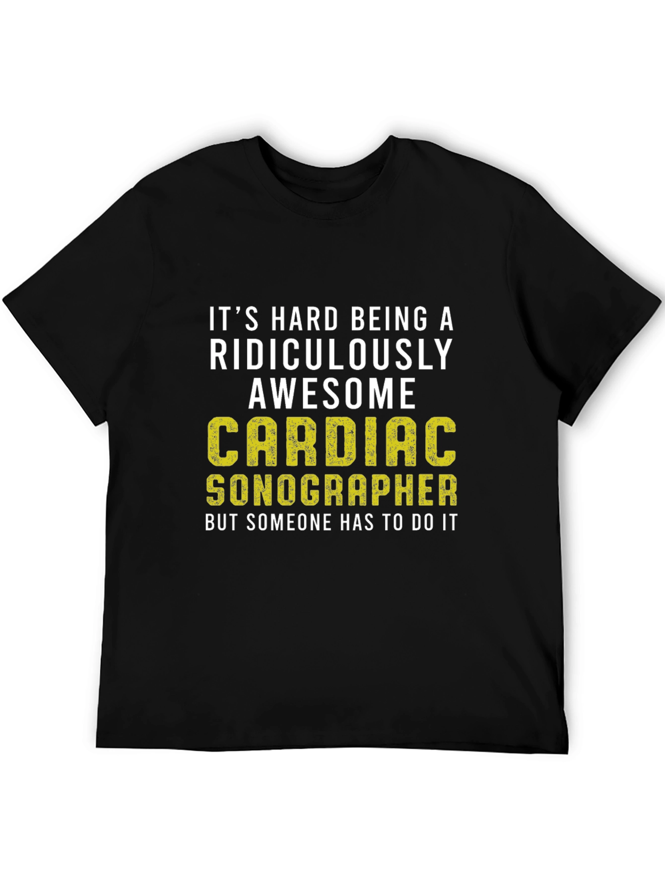 Black Cardiac Sonographer Graphic Tee view 5