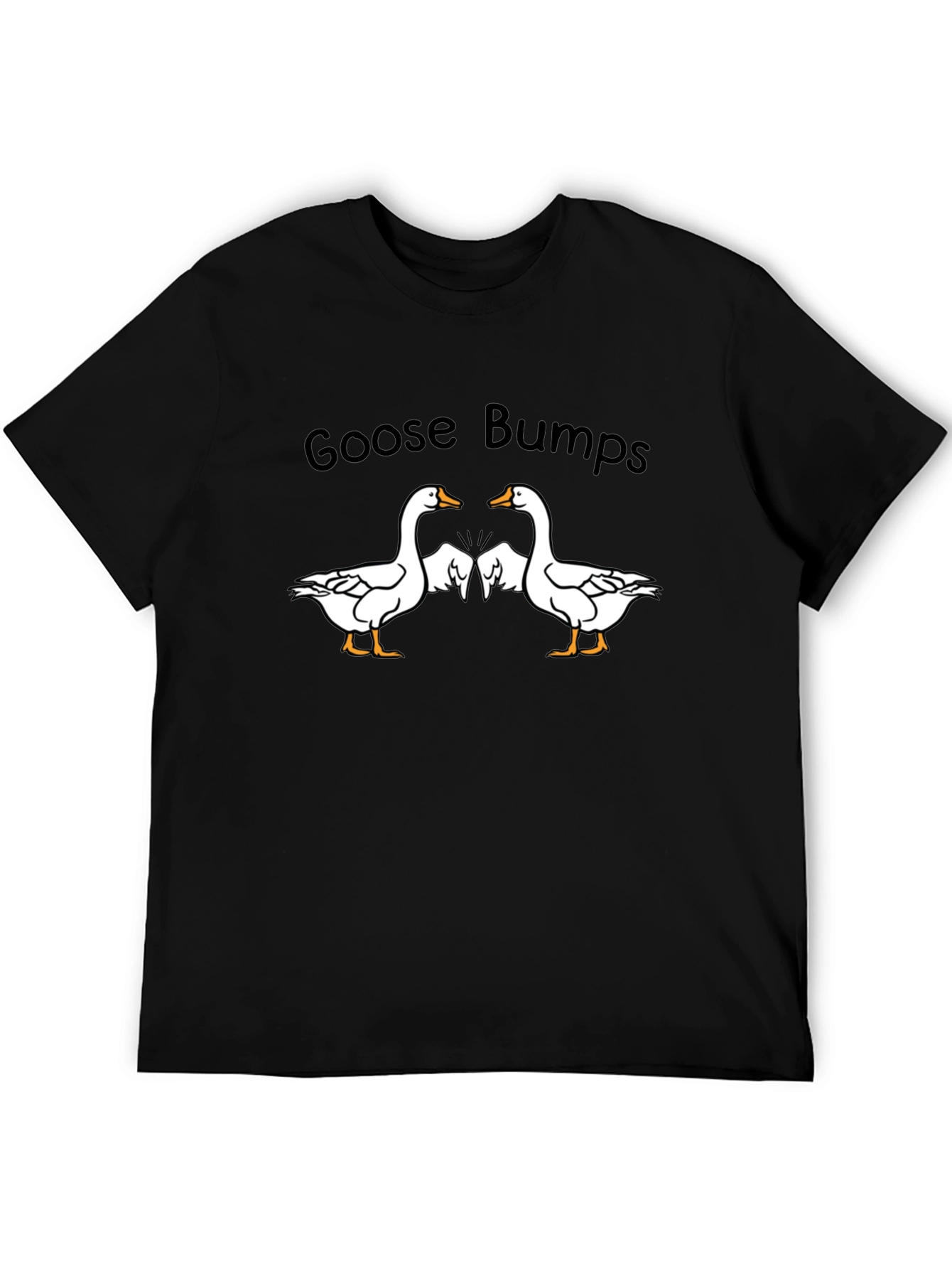 Black Goose Bumps T-Shirt - Funny Goose Tee view 5
