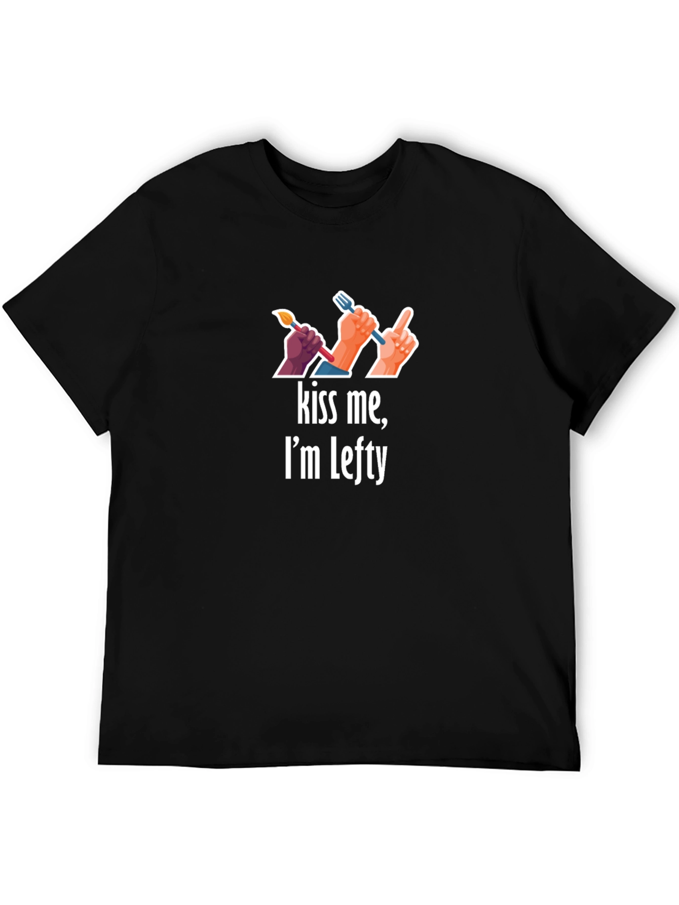Black Kiss Me, I'm Lefty Graphic T-Shirt view 5