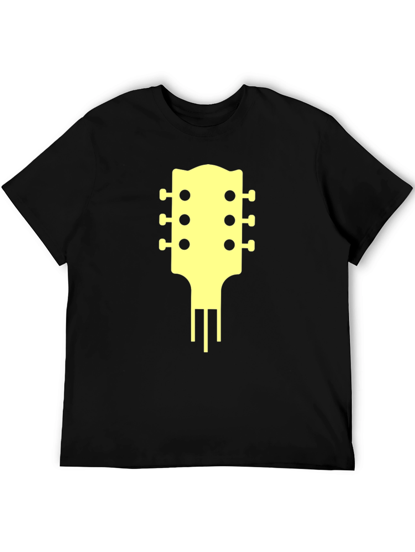 Black Guitar Headstock Graphic Tee view 5