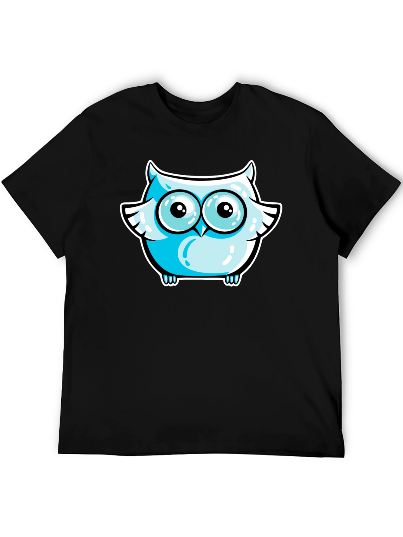 Black Cool Owl Graphic Tee - Black view 5