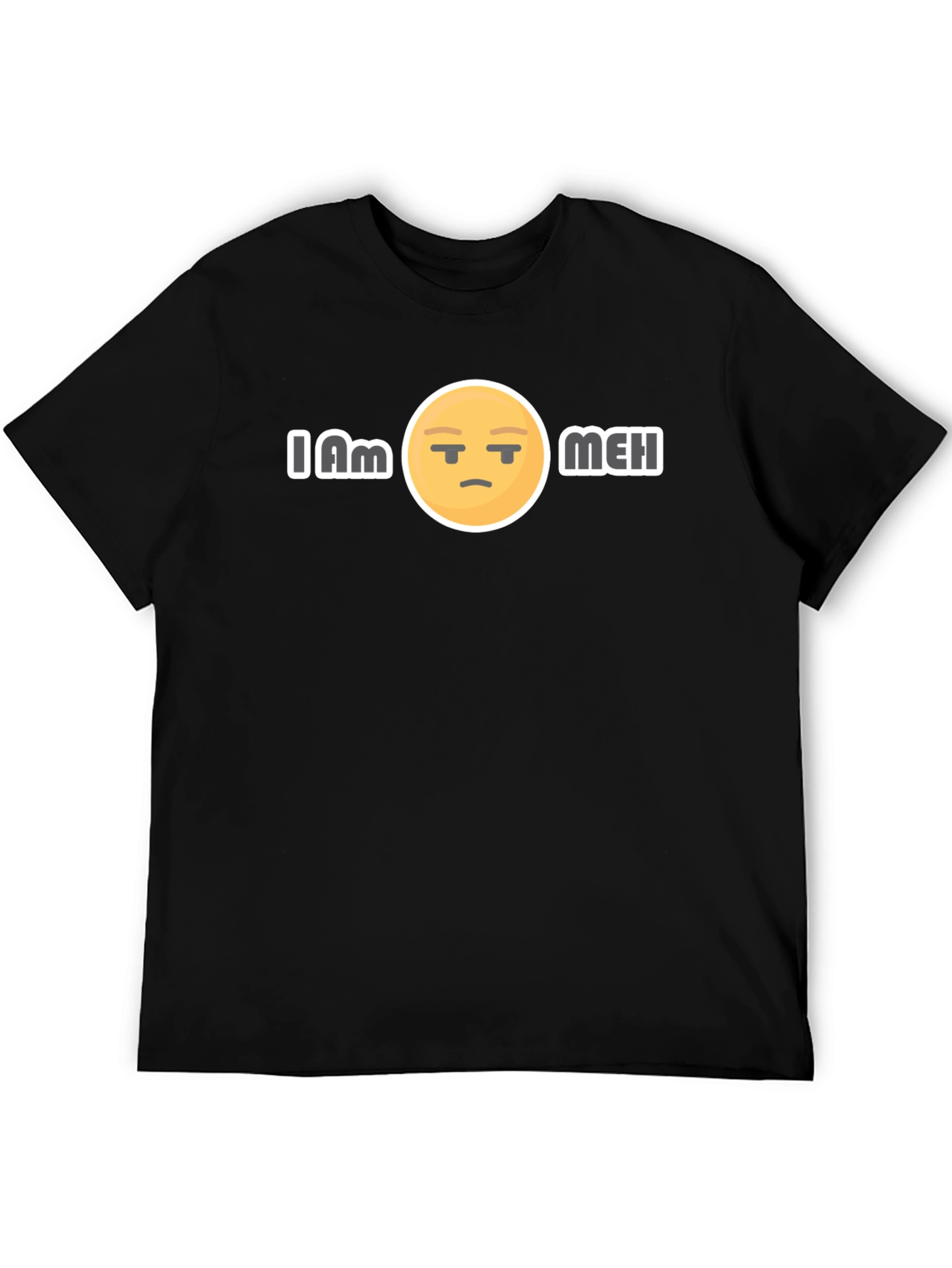 Black I Am Meh T-Shirt: Express Your Mood view 5