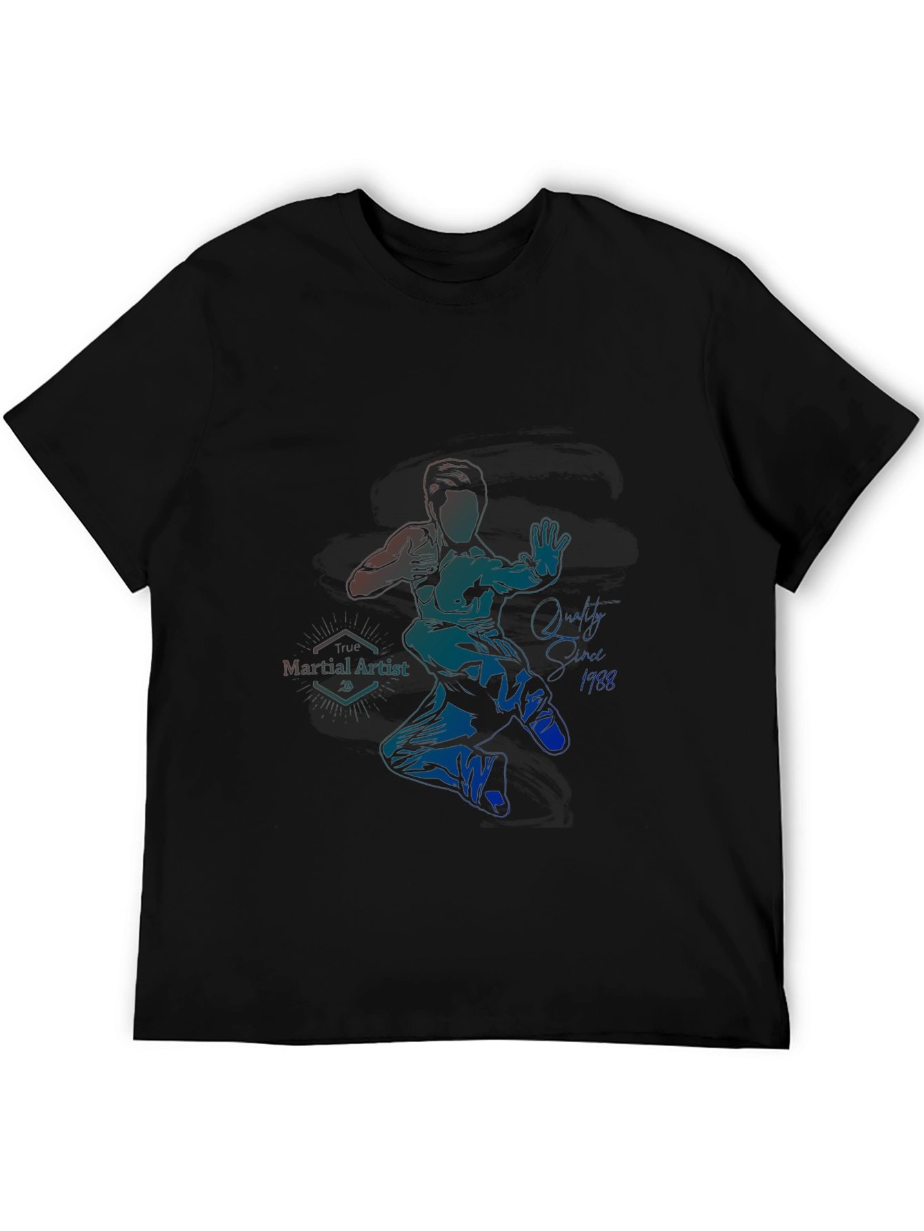 Black Martial Artist Graphic T-Shirt view 5