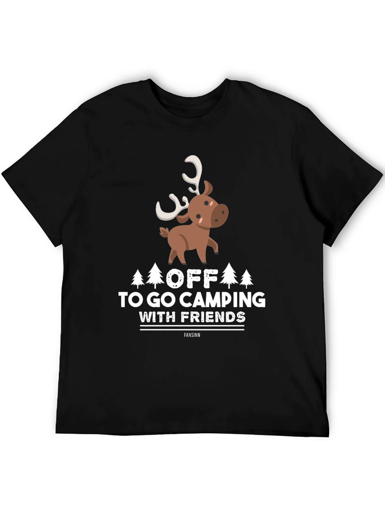 Black Camping with Friends Black T-Shirt view 5