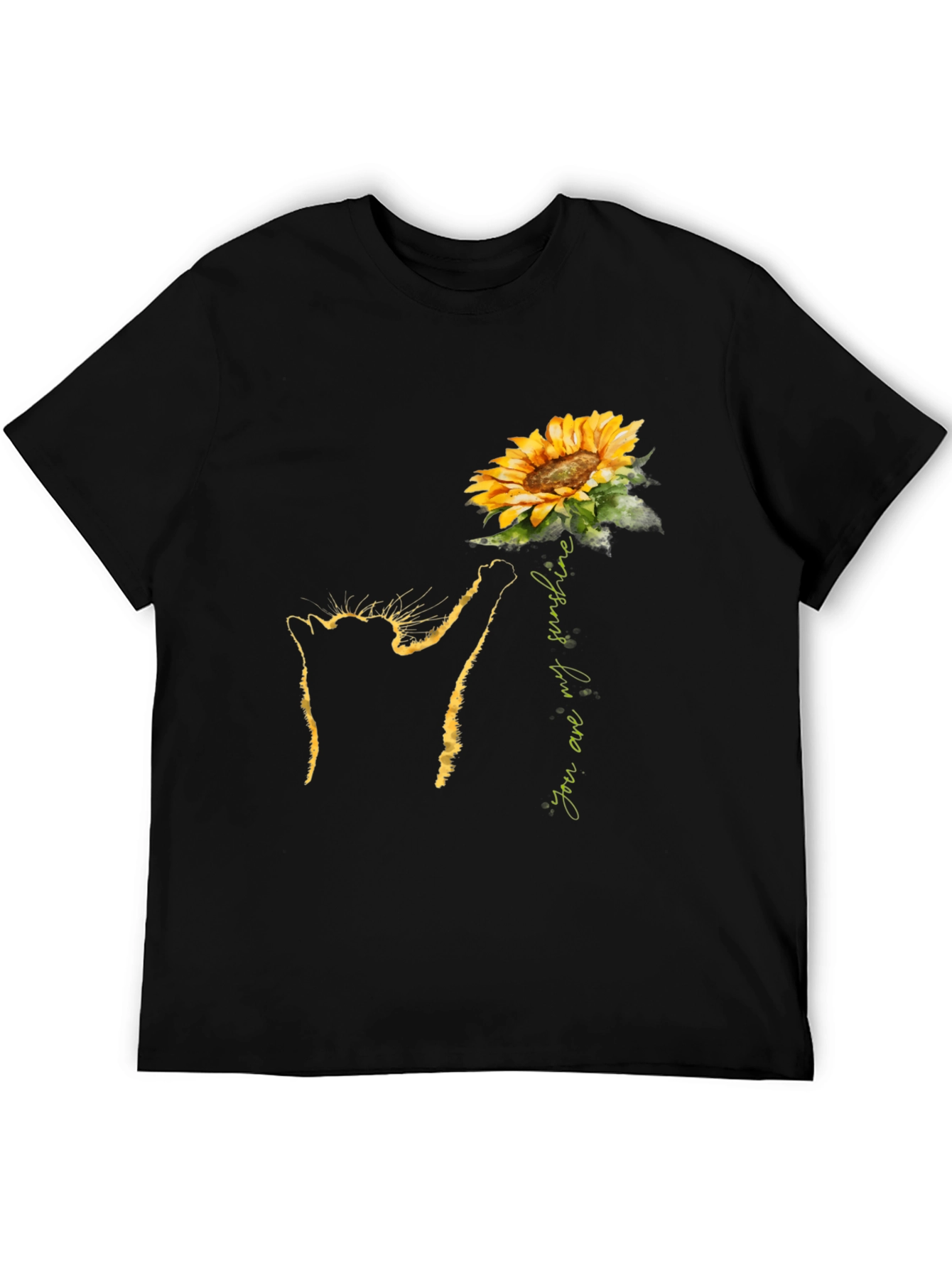Black Cat Sunflower T-Shirt - You Are My Sunshine Tee view 5
