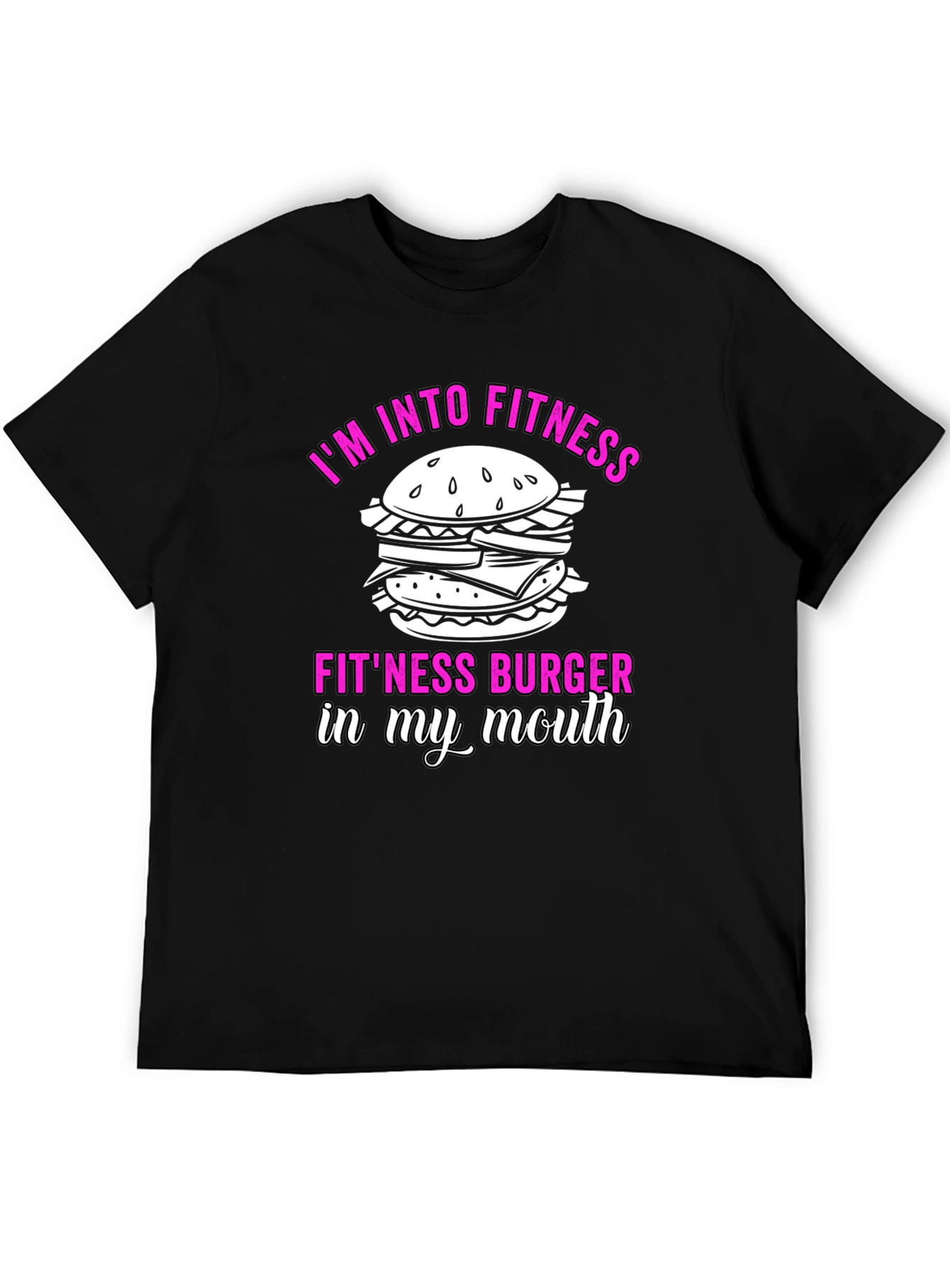 Black Fitness Burger Graphic T-Shirt - Funny Workout Tee view 5