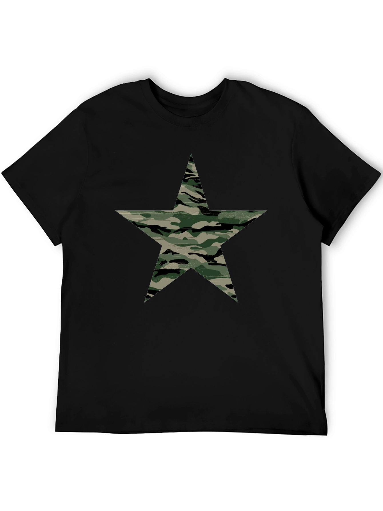 Black Camo Star Graphic Black T-Shirt view 5