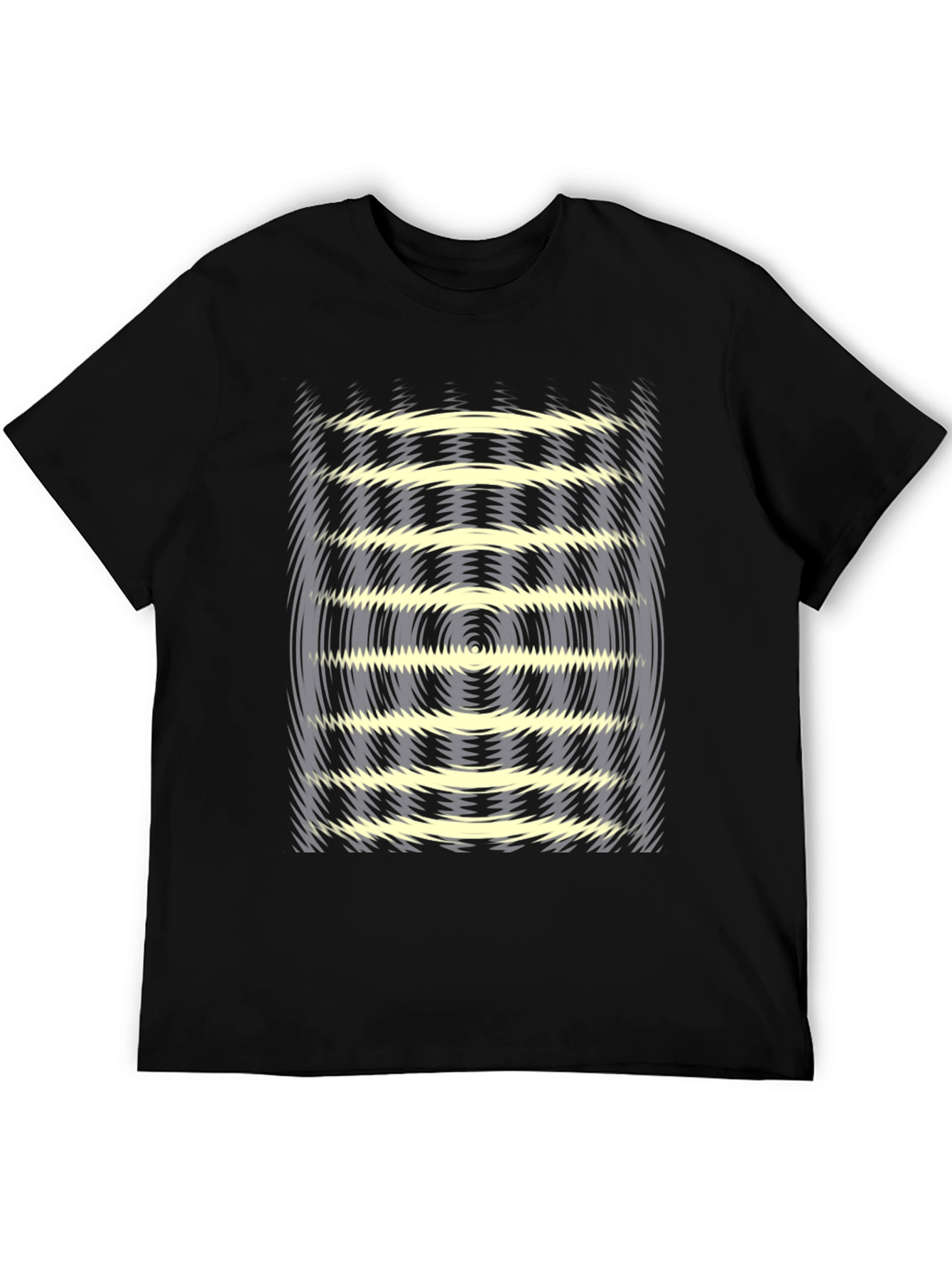 Black Optical Illusion Graphic Tee - Black view 5