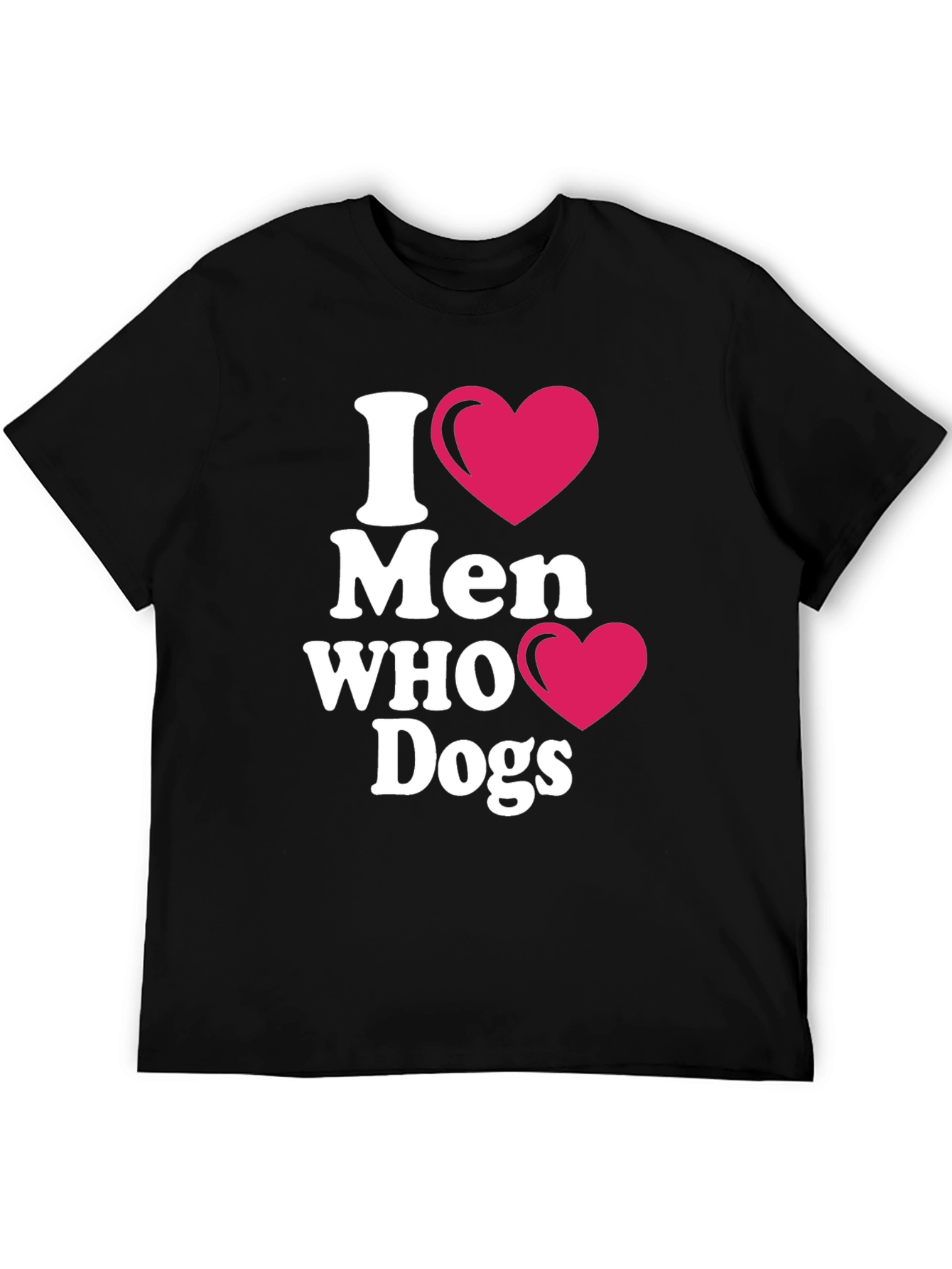 Black I Heart Men Who Love Dogs T-Shirt view 5