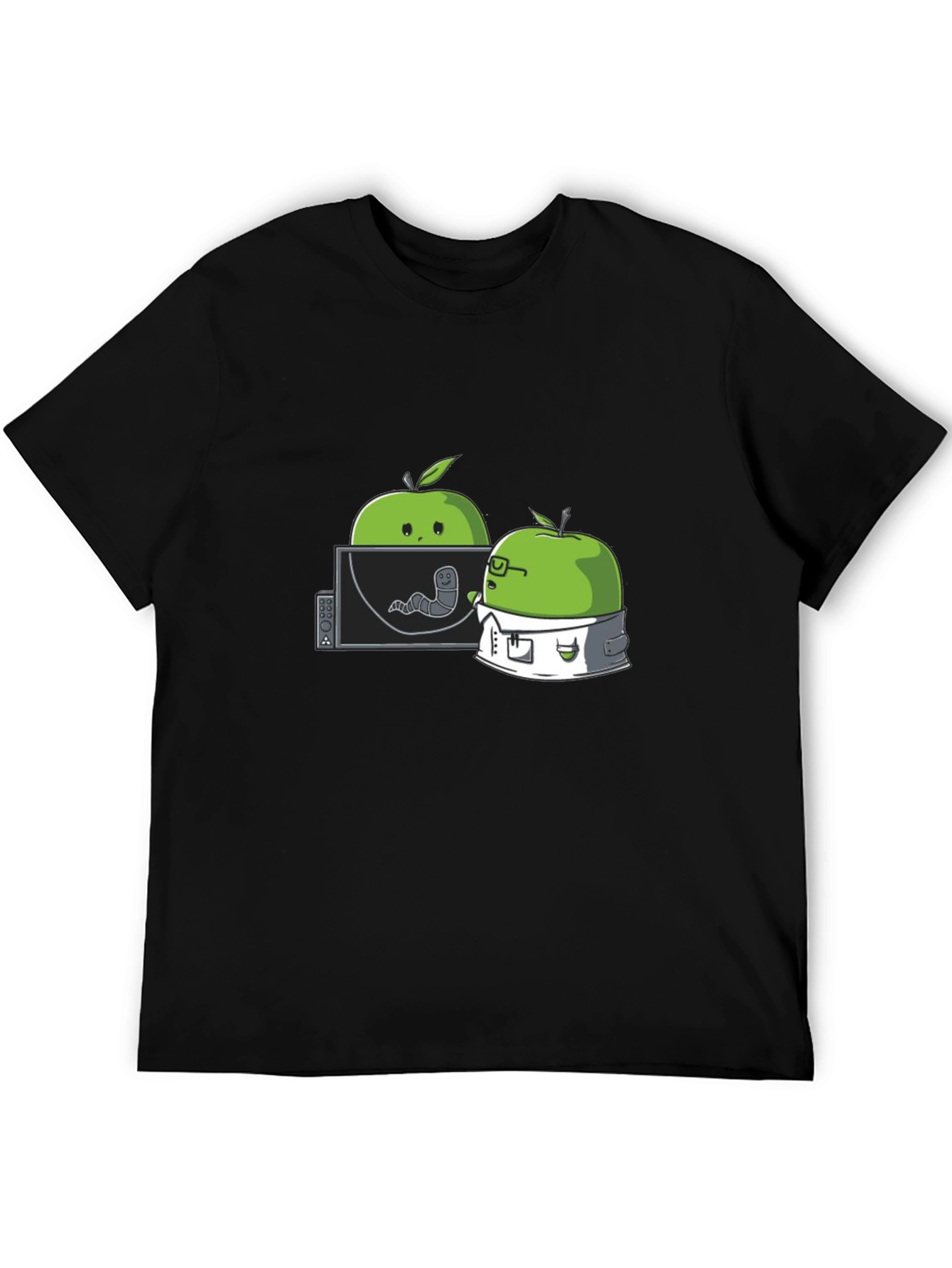 Black Apple Worm Lab T-Shirt - Funny Science Tee view 5