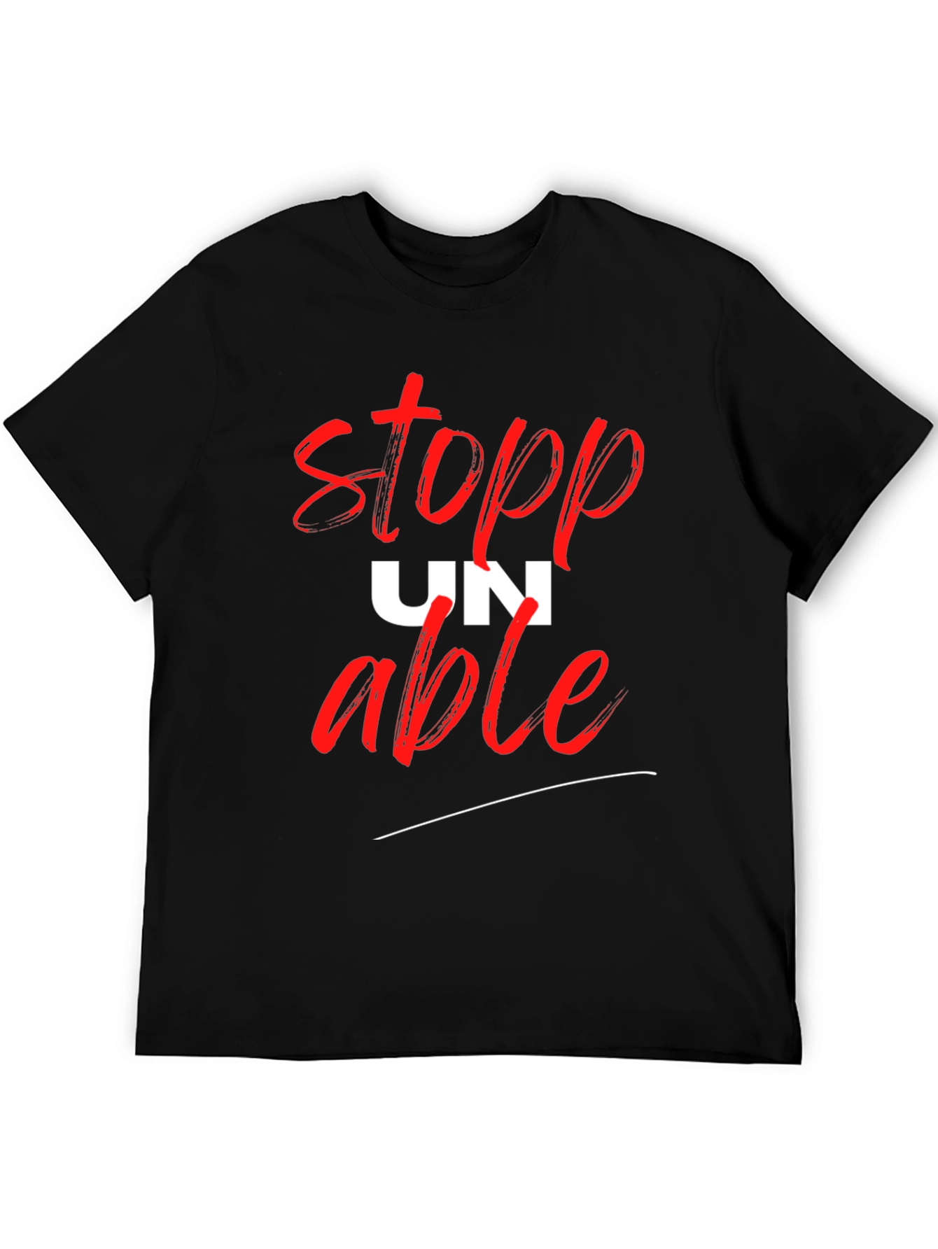 Black Unstoppable Graphic T-Shirt - Black Cotton Tee view 5