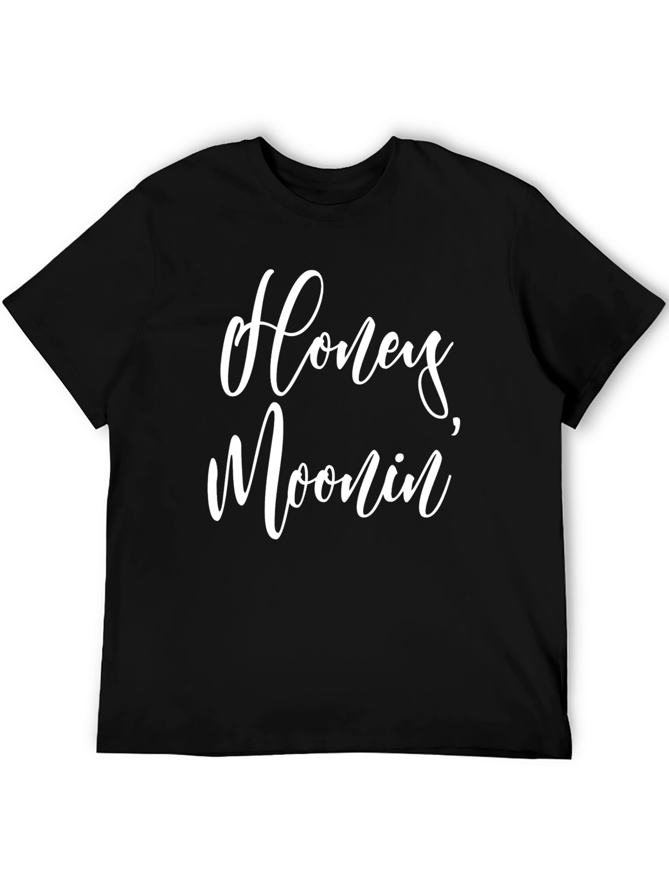Black Honeymoonin' Graphic Tee - Casual Crew Neck T-Shirt view 5