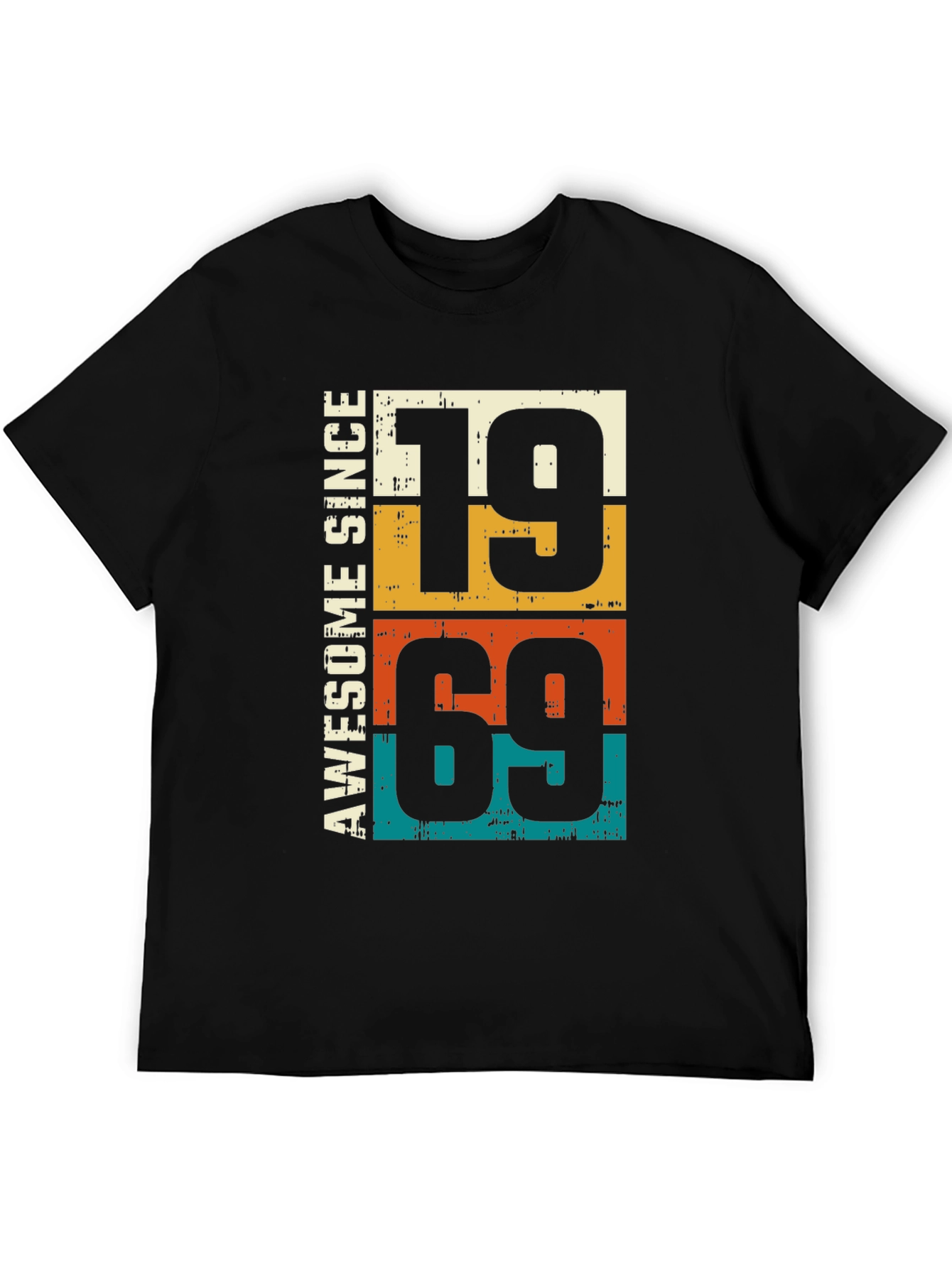 Black Awesome Since 1969 - Retro Birthday Tee view 5