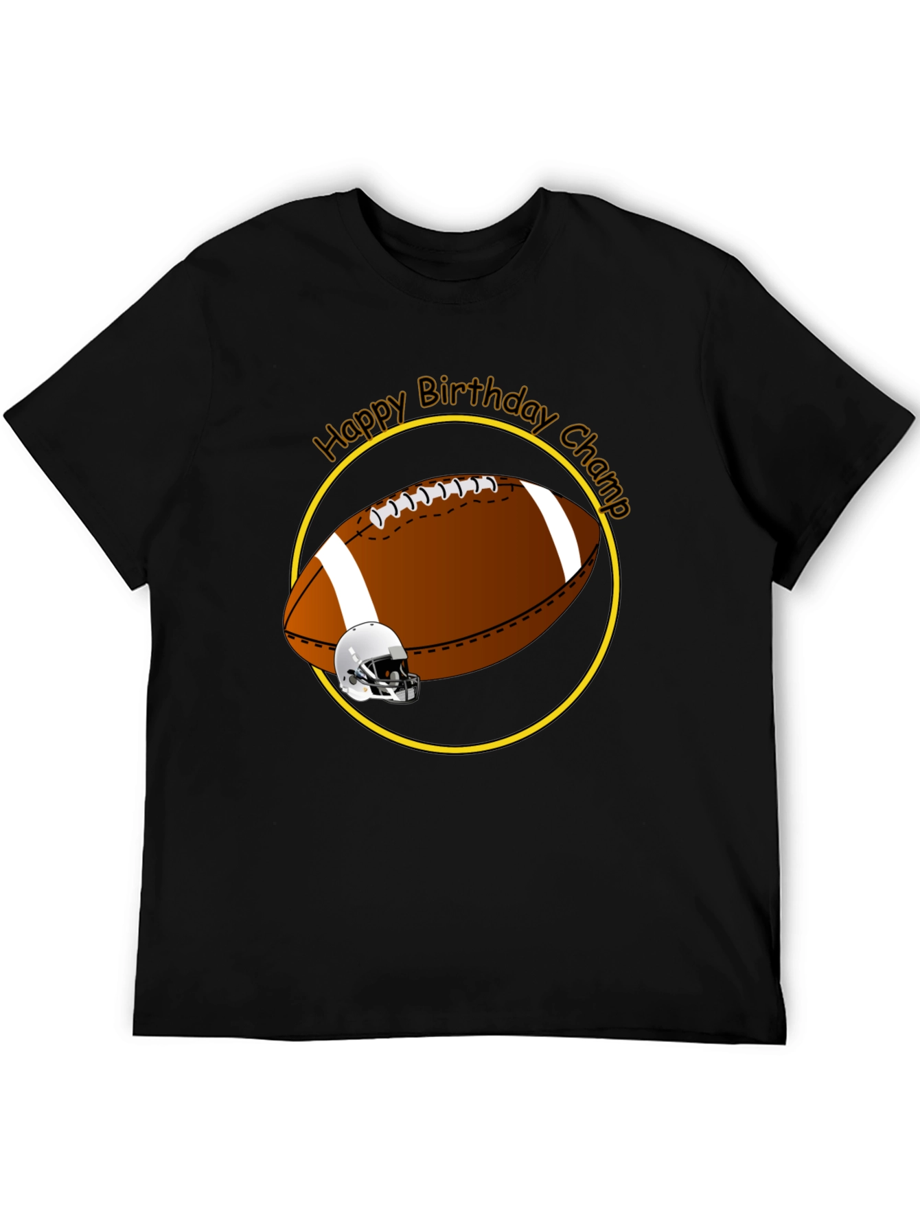Black Birthday Football Champ T-Shirt view 5