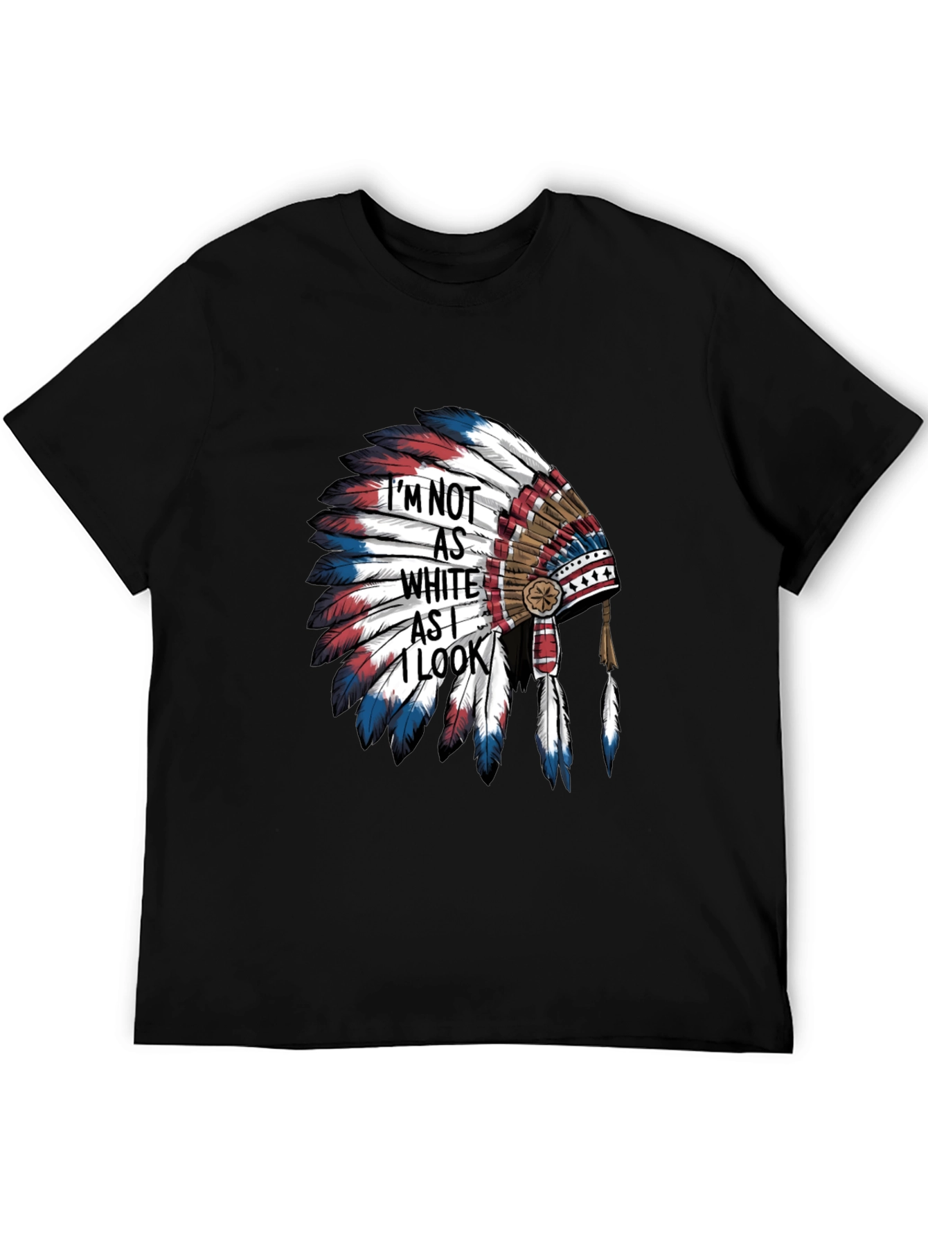 Black Native American Headdress Graphic Tee view 5