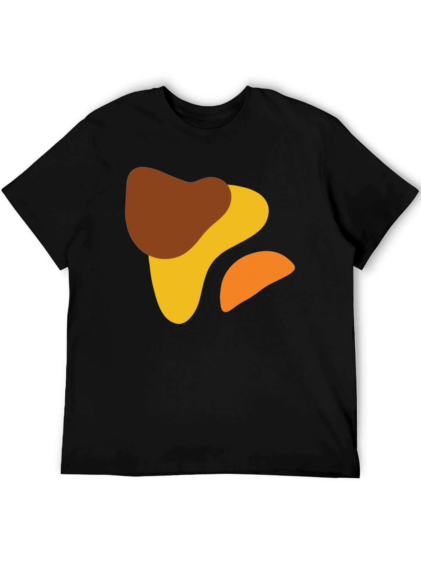 Black Abstract Shapes Black T-Shirt - Modern Art Design view 5