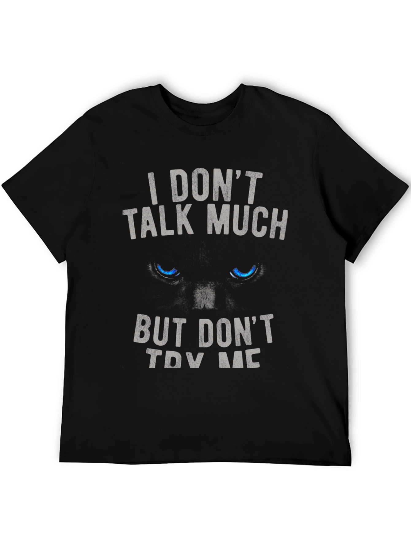 Black I DON'T TALK MUCH Black Graphic T-Shirt view 5