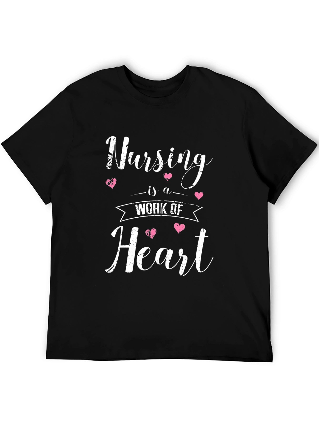Black Nursing is a Work of Heart T-Shirt view 5