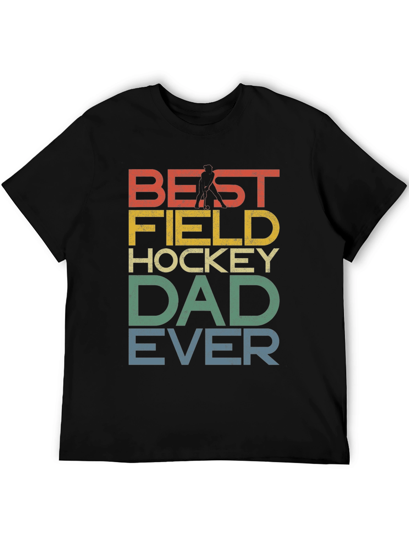 Black Best Field Hockey Dad Ever Graphic T-Shirt view 5
