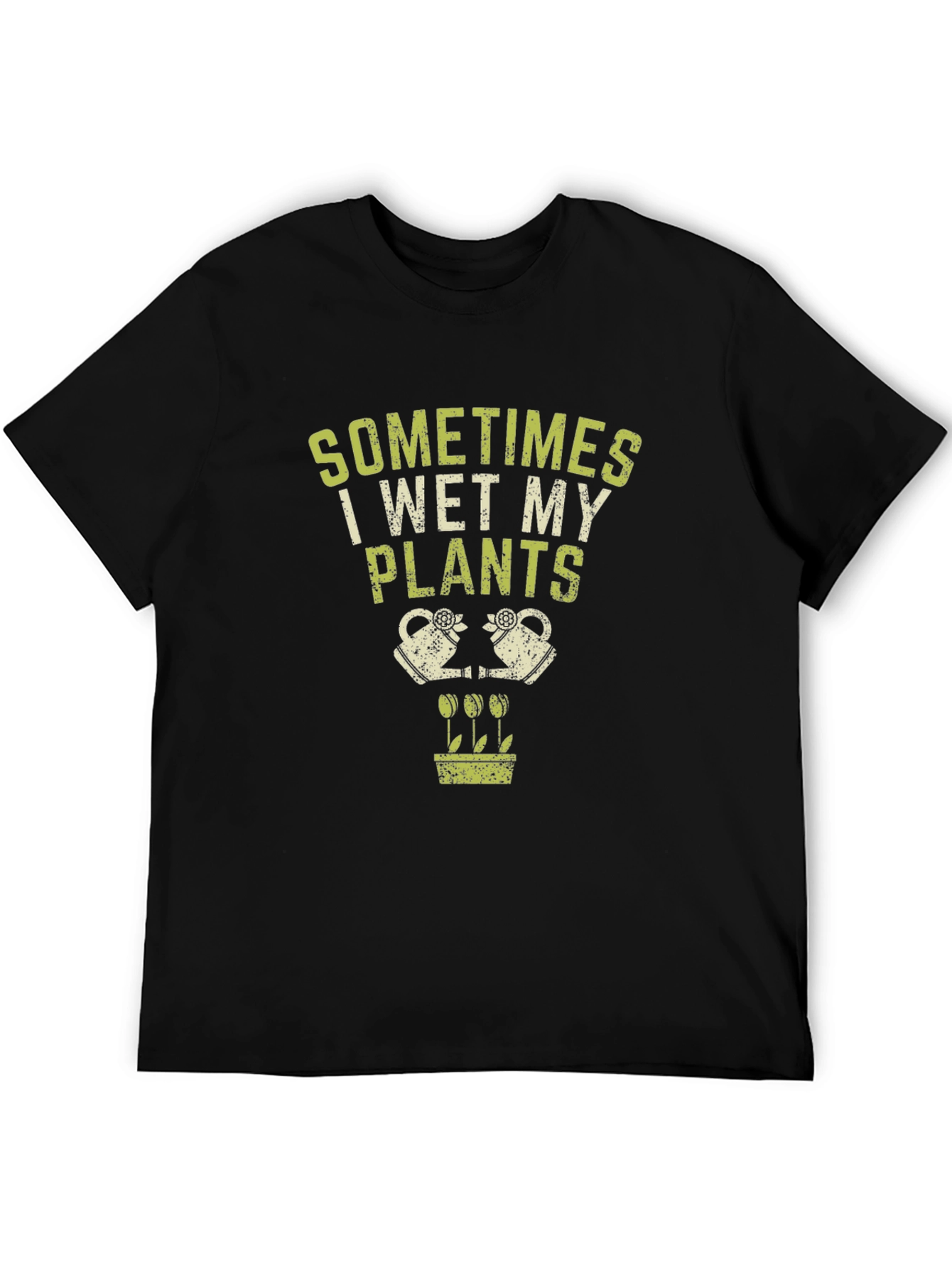 Black Funny Gardening T-Shirt: Sometimes I Wet My Plants view 5