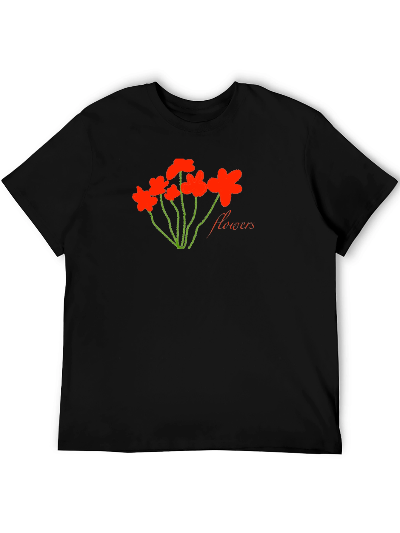 Black Flowers Graphic Tee - Soft Cotton Blend view 5