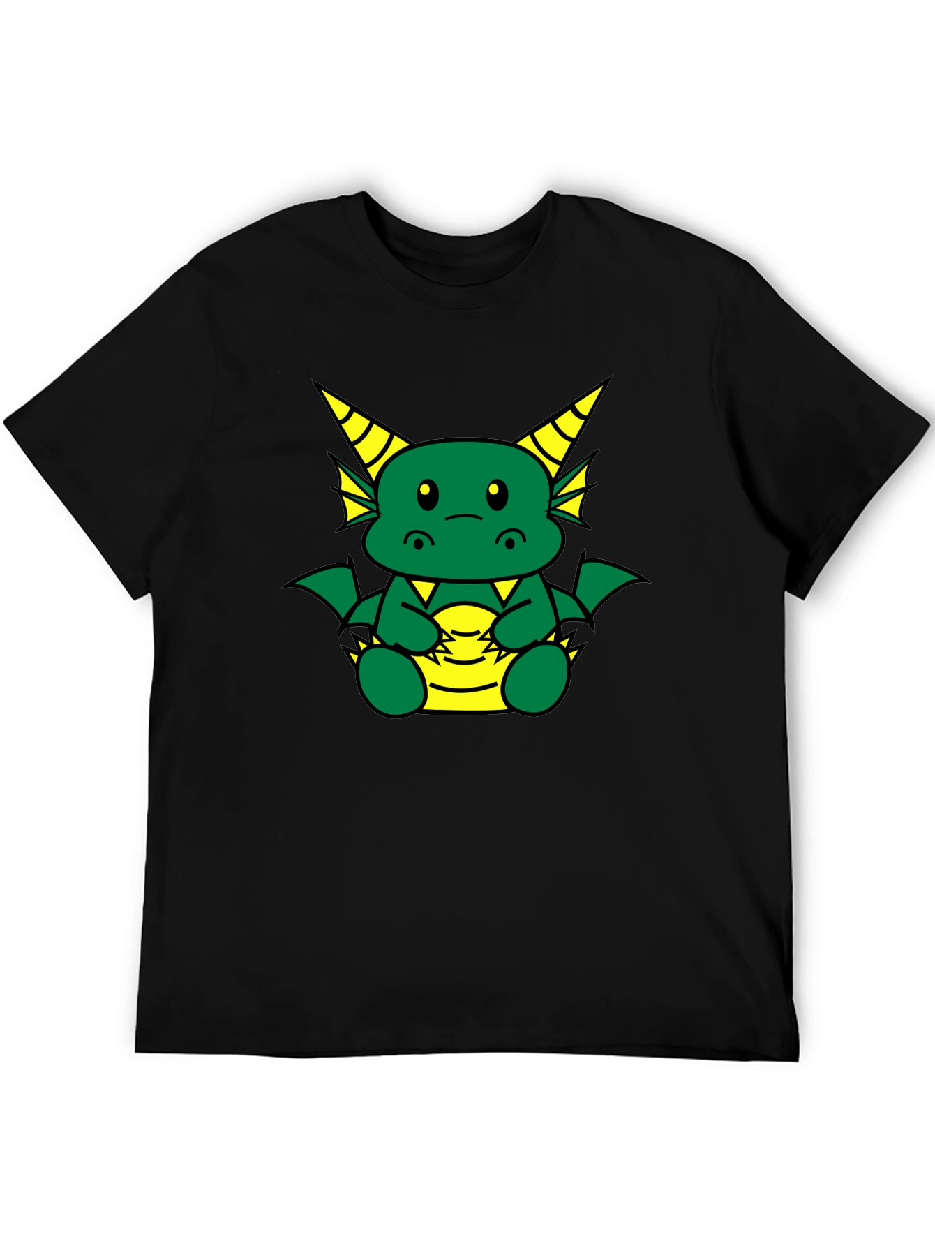 Black Cute Dragon Graphic T-Shirt - Black view 5