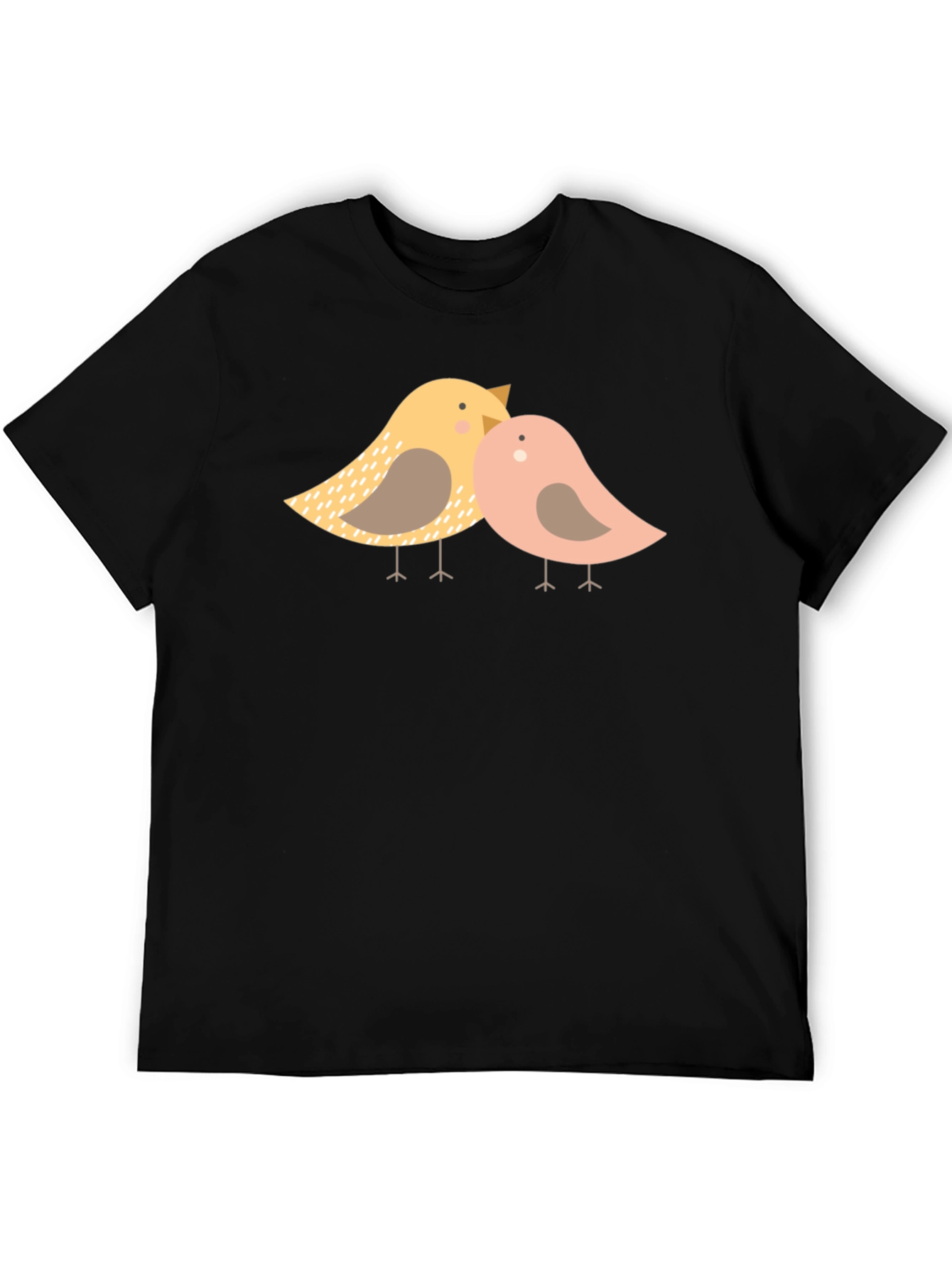 Black Cute Bird Graphic Tee - Black view 5