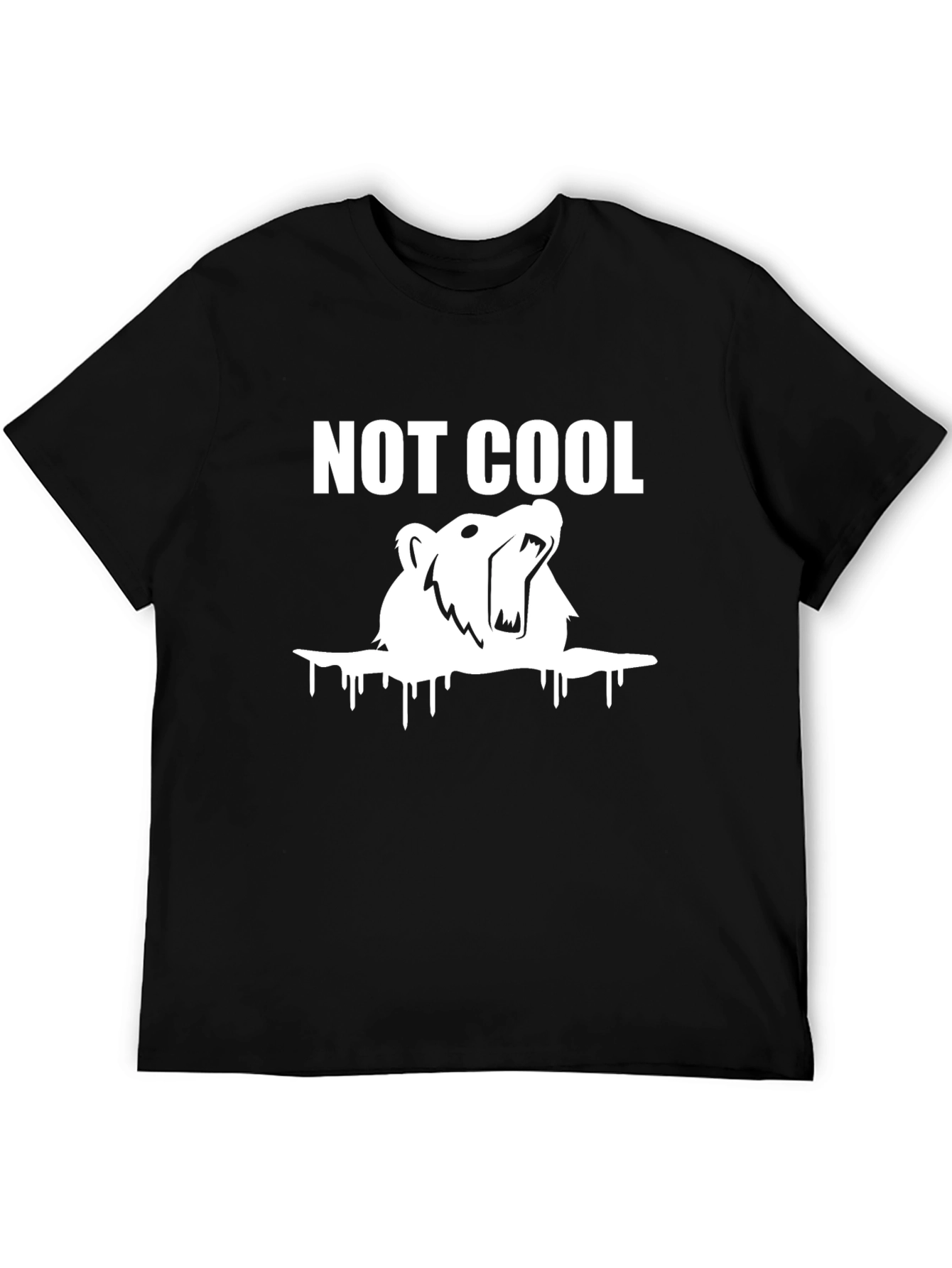 Black "Not Cool" Bear Graphic T-Shirt view 5