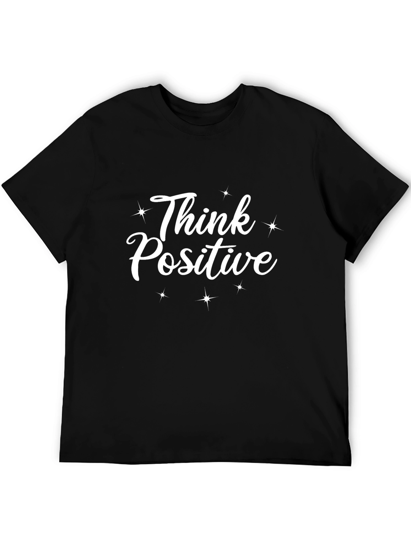 Black Think Positive Black Graphic Tee view 5