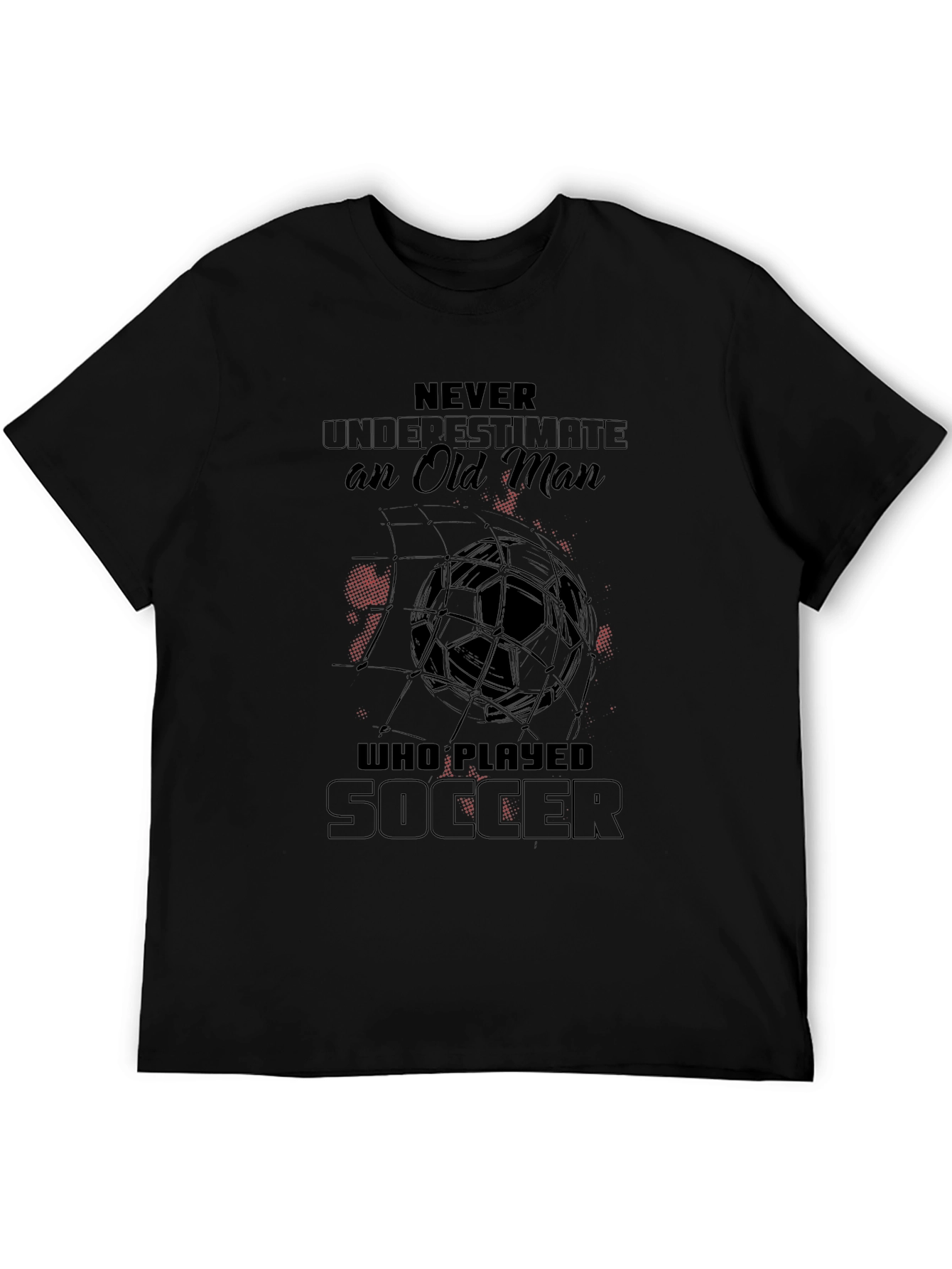 Black Never Underestimate Soccer Player Black T-Shirt view 5
