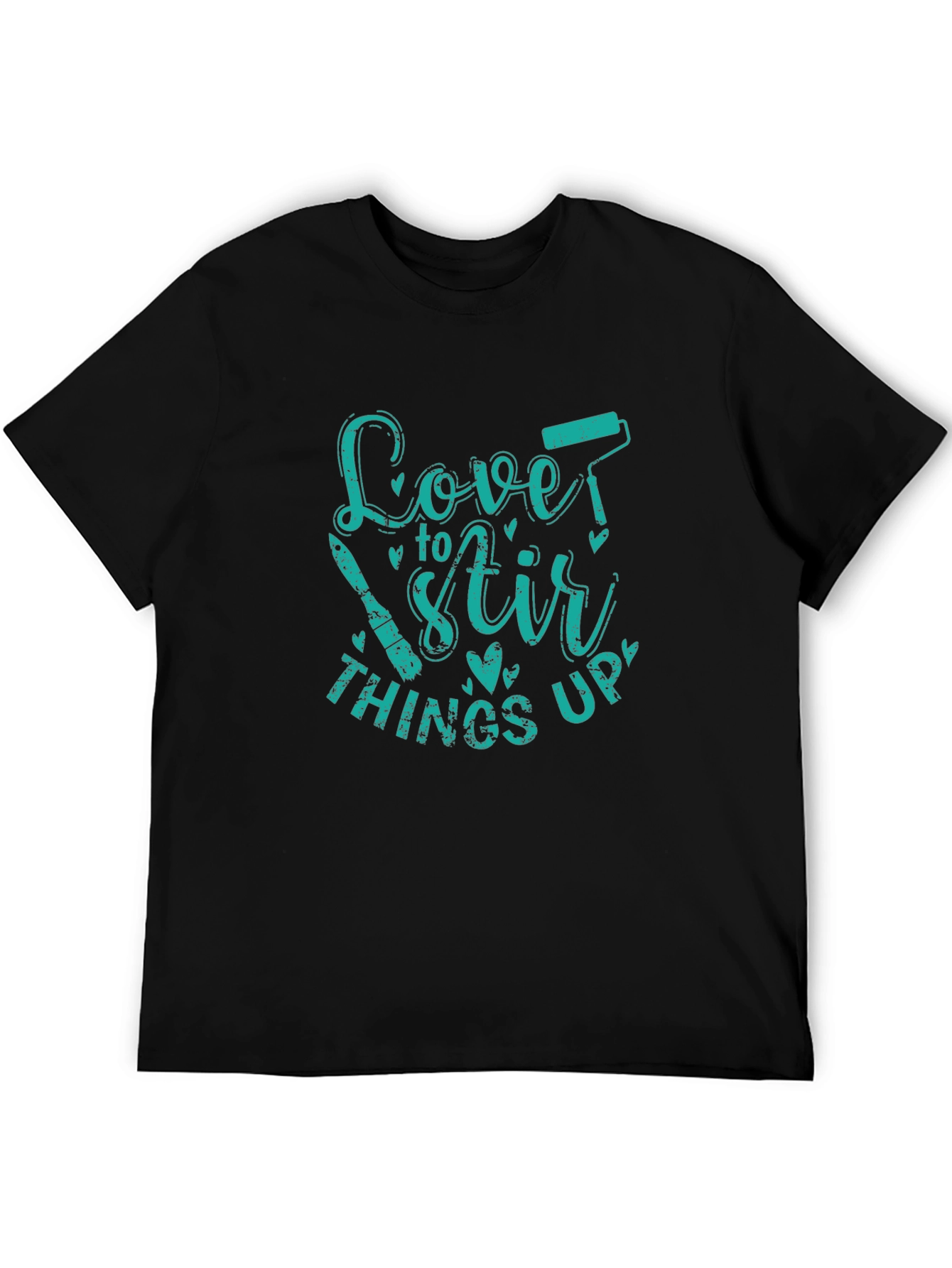 Black Love to Stir Things Up Graphic Tee - Black Cotton Blend view 5