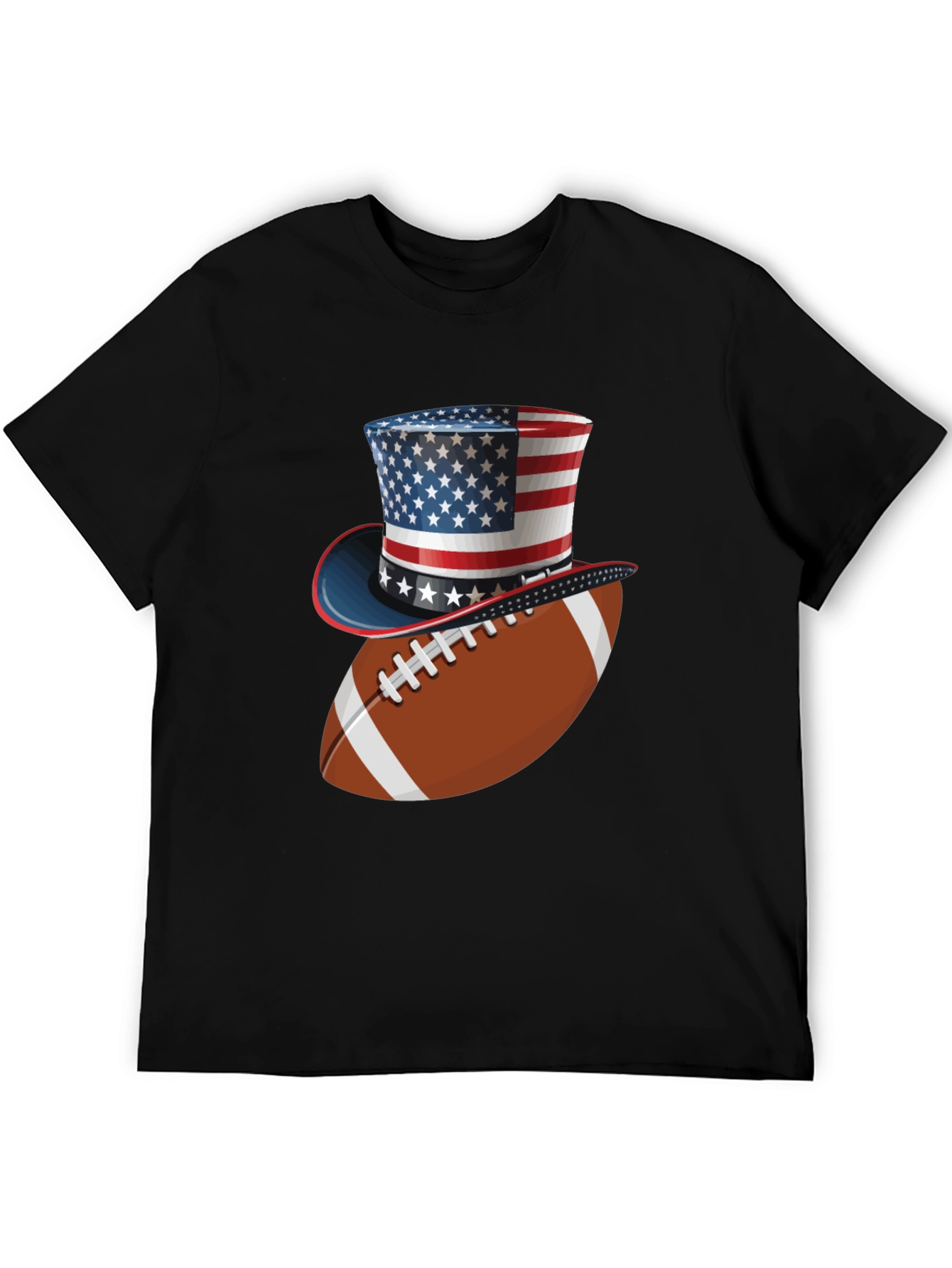 Black Patriotic Football T-Shirt - American Pride view 5