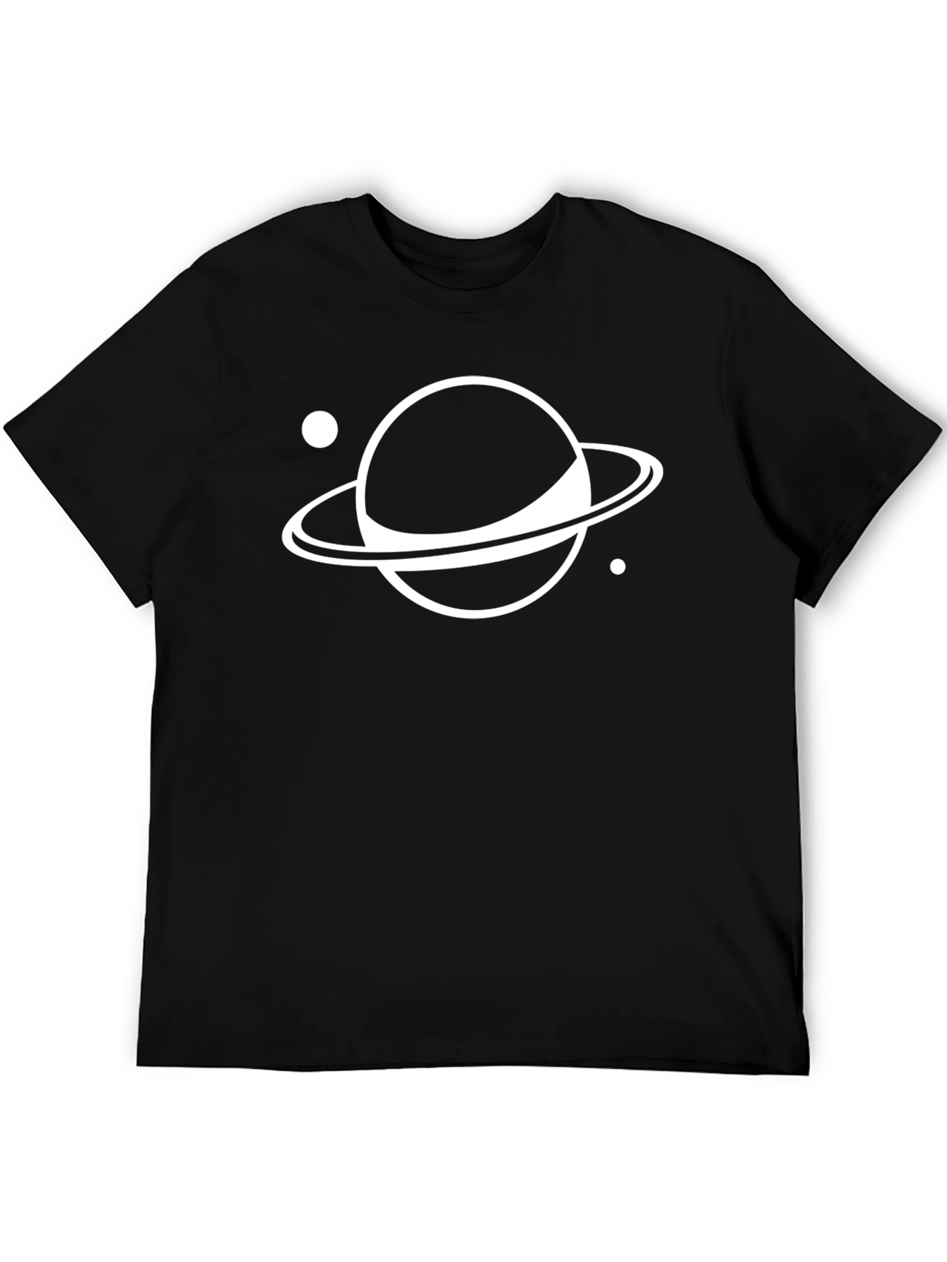 Black Space Planet Graphic Tee - Black Casual T-Shirt view 5