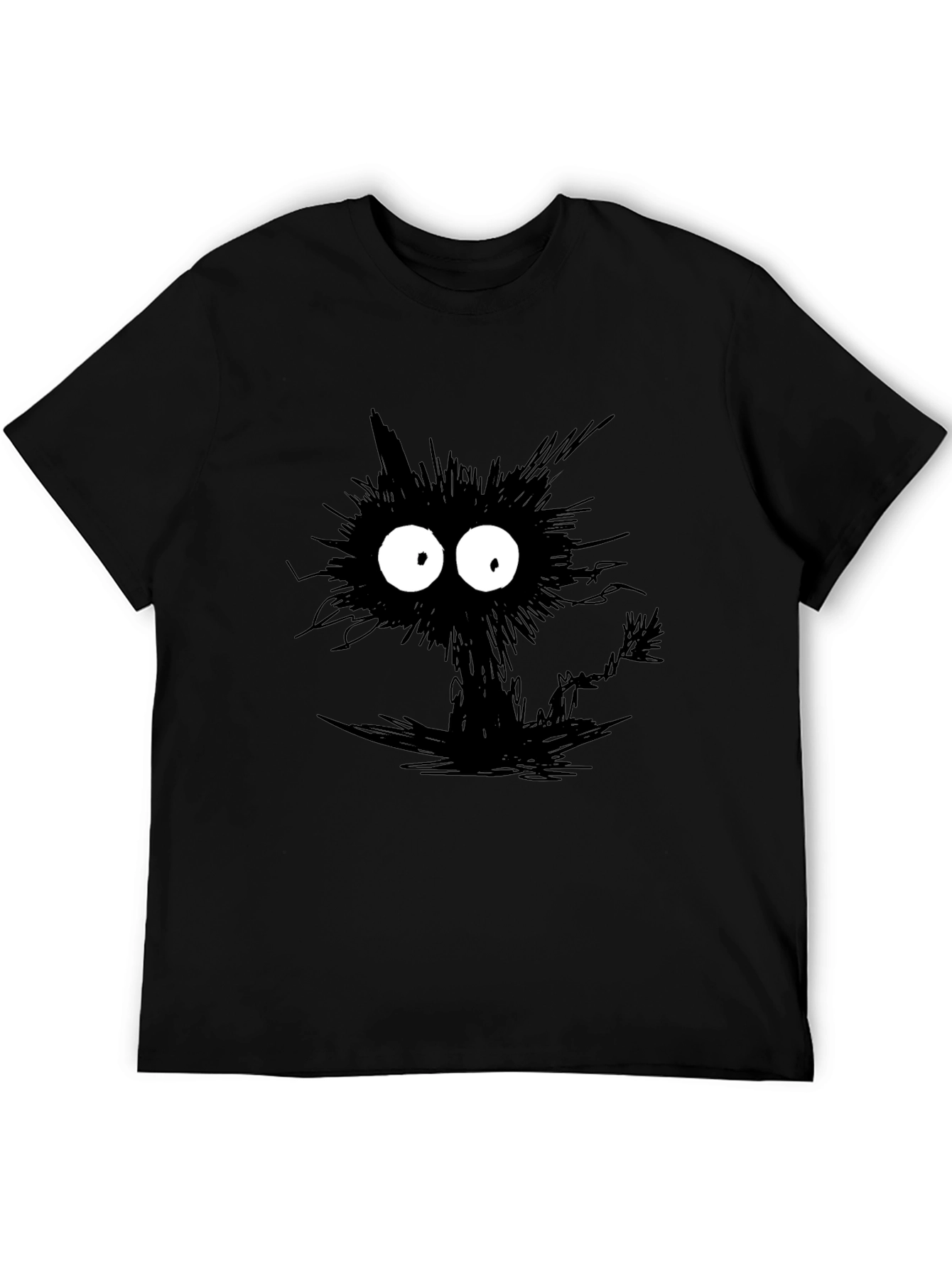 Black Black Cat Cartoon T-Shirt view 5