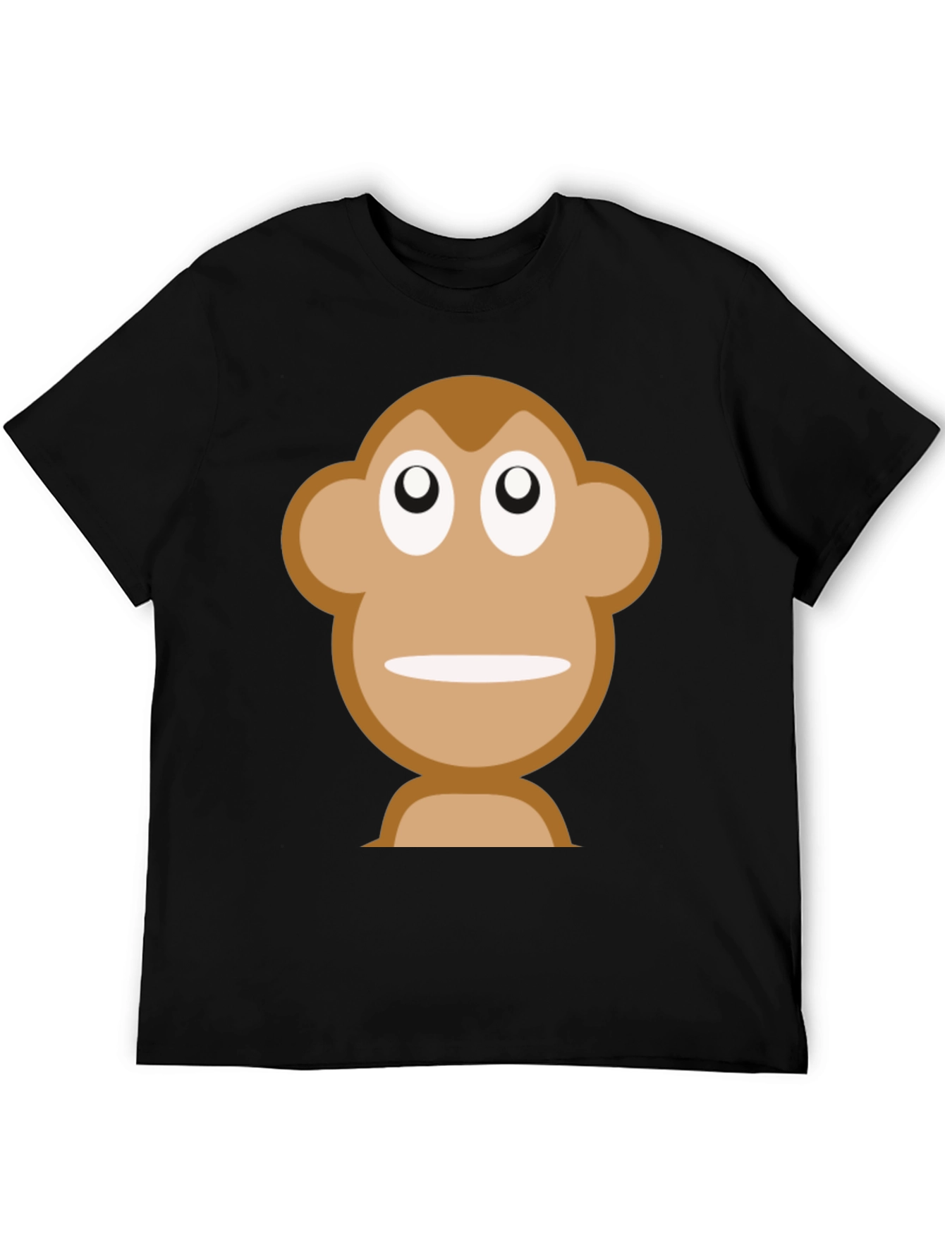 Black Funny Monkey Face Graphic Black T-Shirt view 5