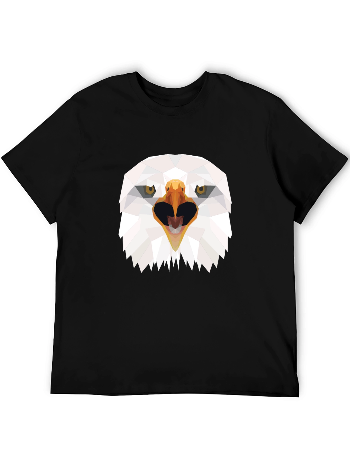 Black Geometric Eagle Graphic T-Shirt - Bold Black Tee view 5