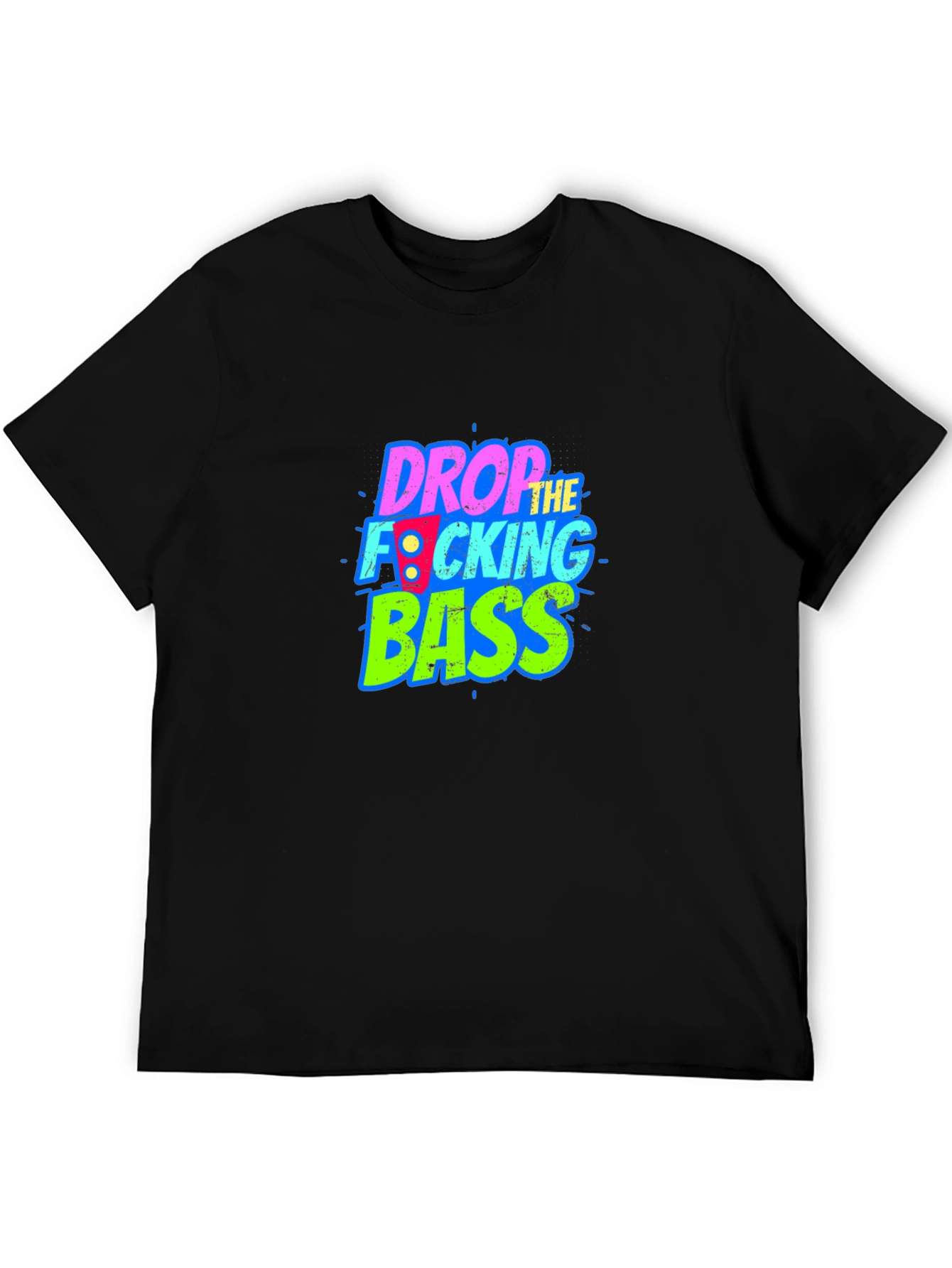 Black Drop the Bass Graphic Tee - Black Cotton Comfort view 5