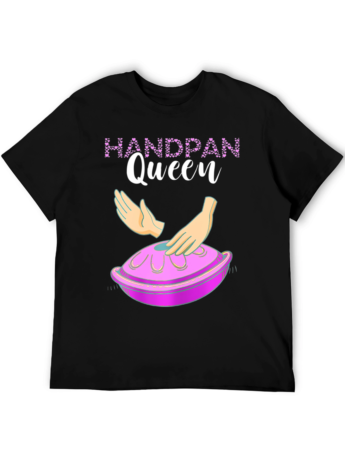 Black Handpan Queen Graphic Tee - Musical Instrument T-Shirt view 5