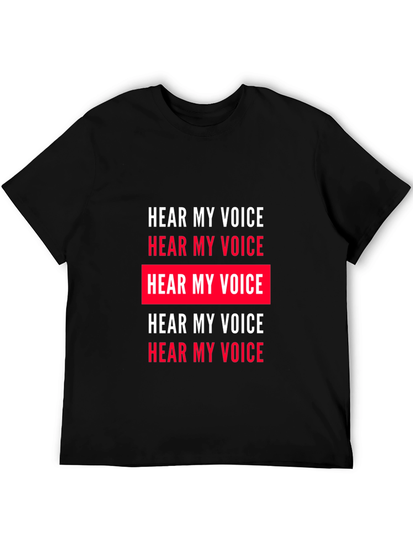 Black Hear My Voice T-Shirt - Statement Tee view 5