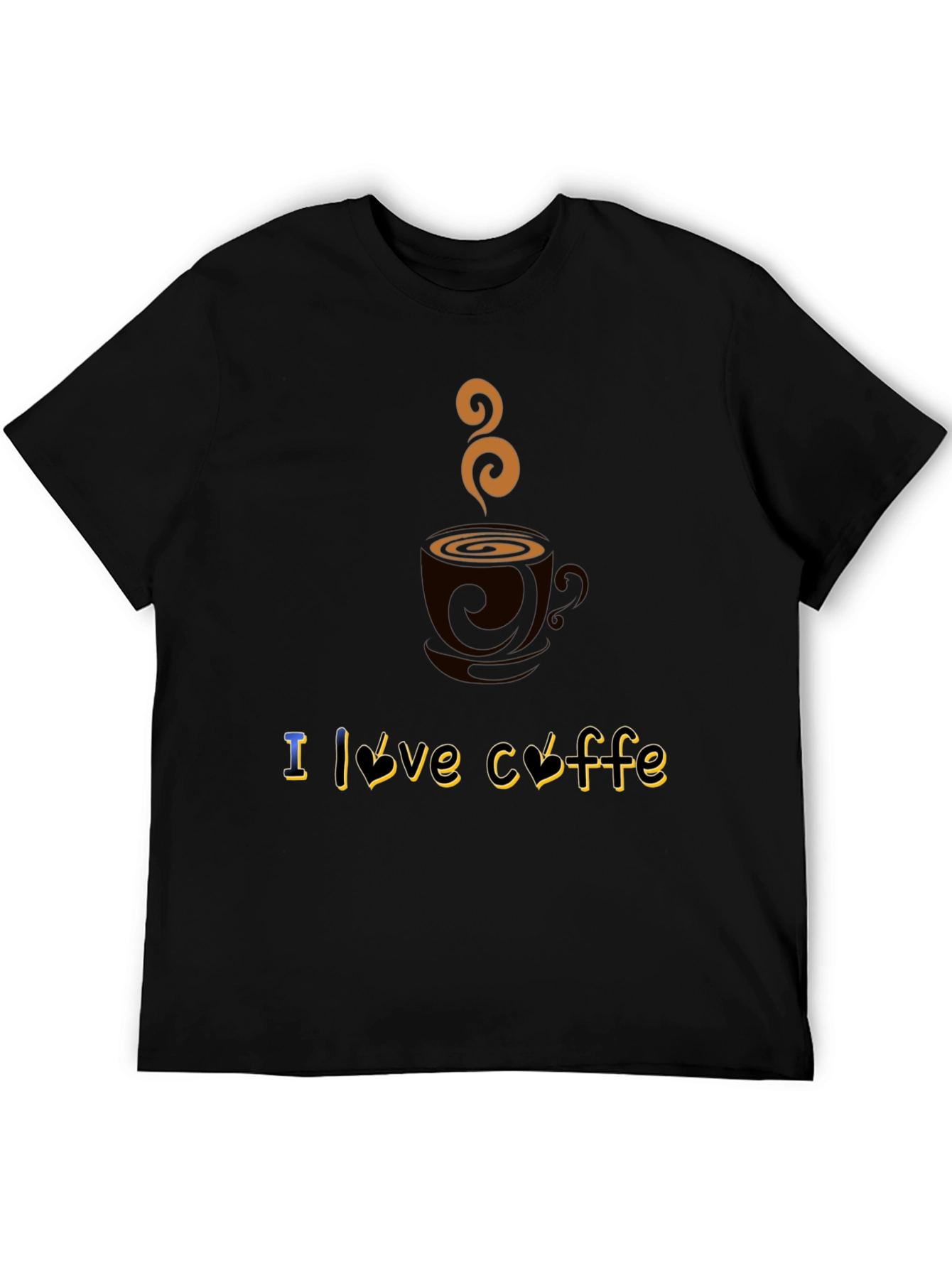 Black I Love Coffee Graphic T-Shirt - Soft Cotton Blend view 5